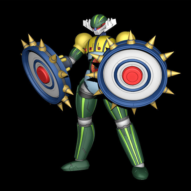 Steel Jeeg with horse and weapons 3D print model_4