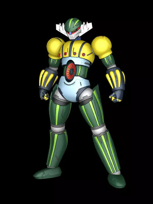 Steel Jeeg with horse and weapons 3D print model_0