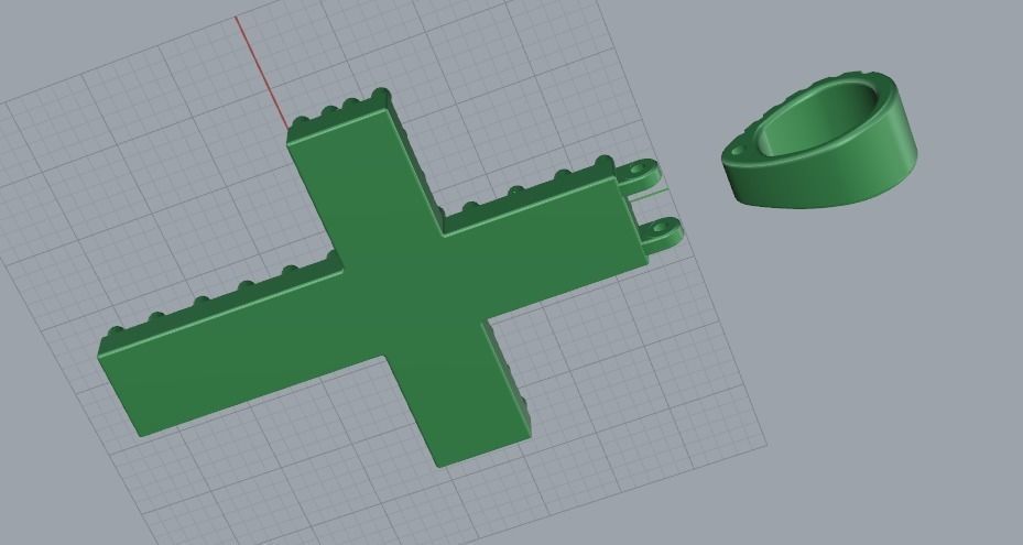 Pendant cross N011706 3D print model_4