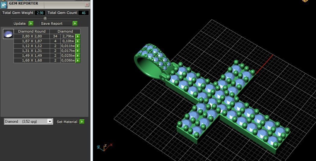 Pendant cross N011706 3D print model_8
