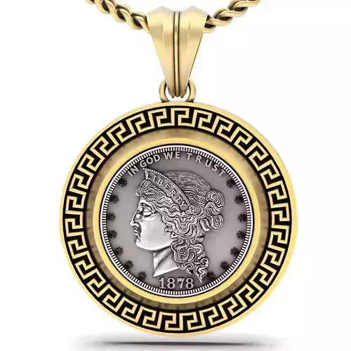  Morgan silverCoin printable jewelry pendant 