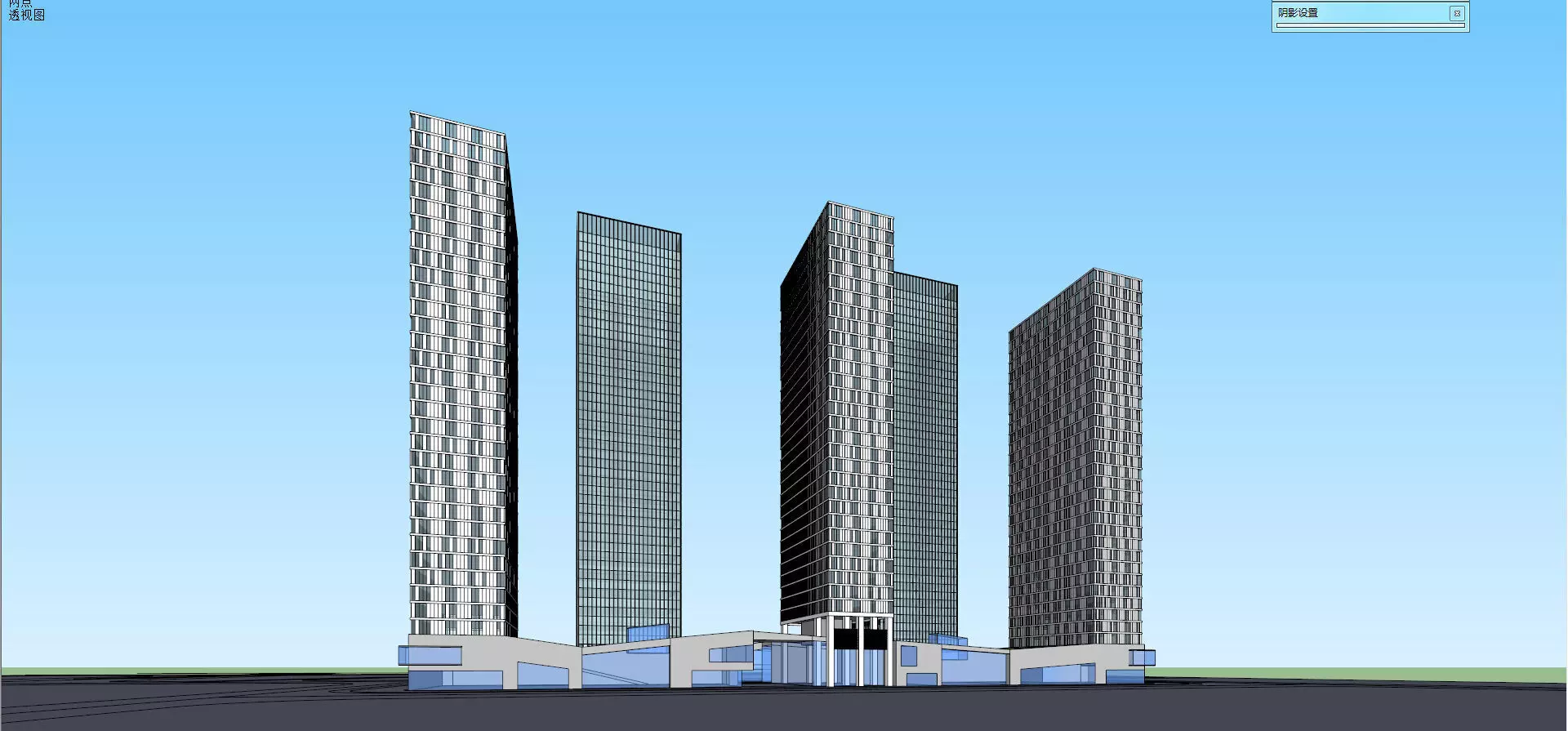 SU model of Poly high-rise office building building 3D model