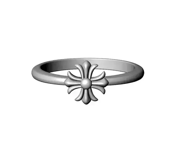 chrome heart ring full size 3D print model