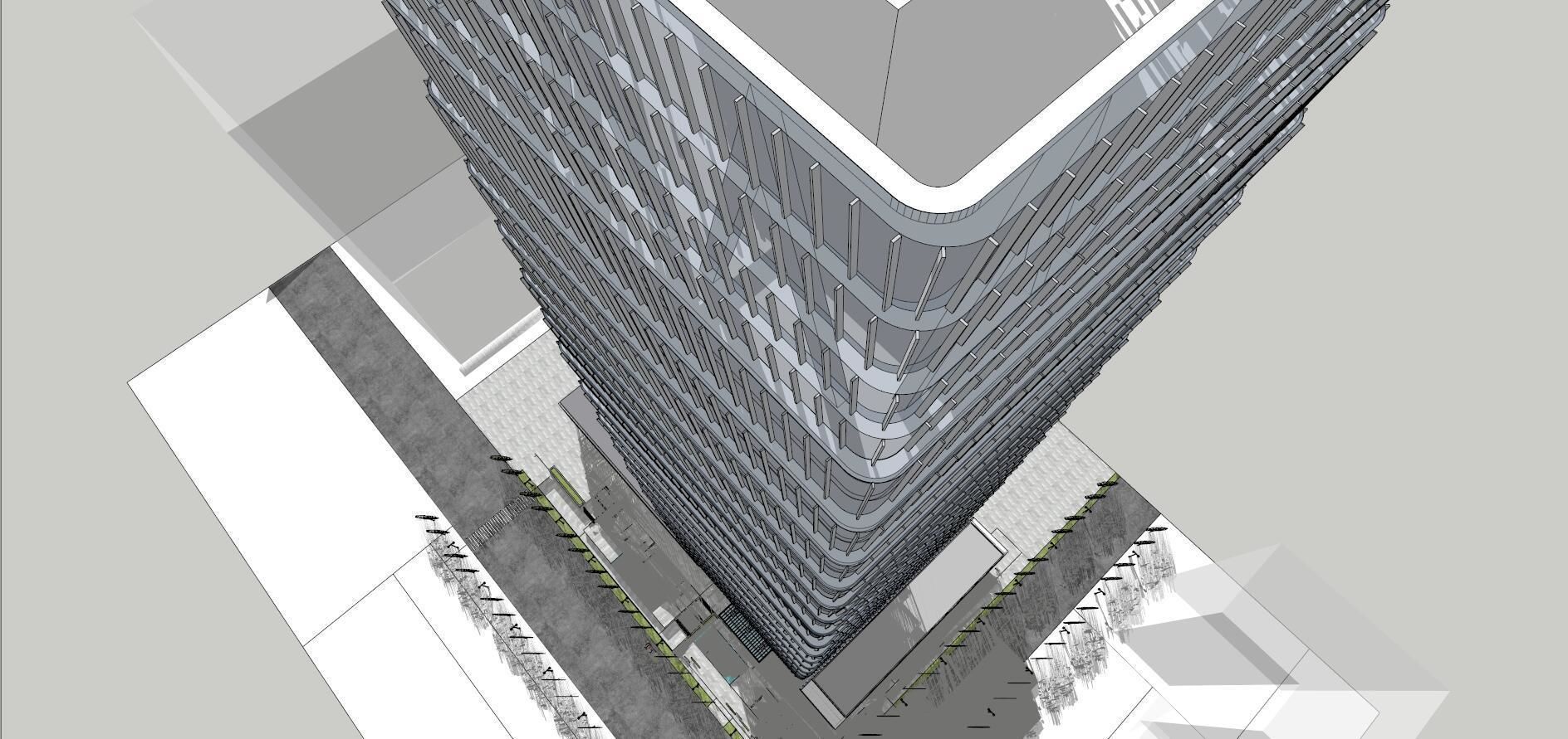 SU model of the Guomao Phase III office building building 3D model_11