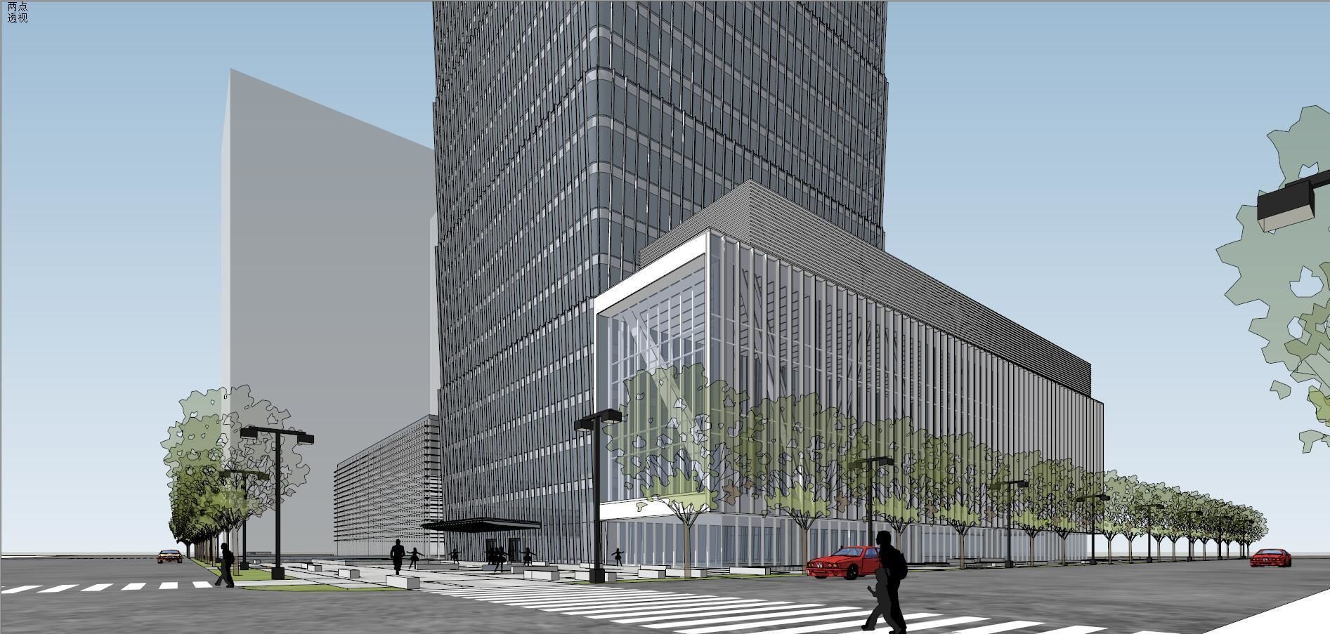 SU model of the Guomao Phase III office building building 3D model_10