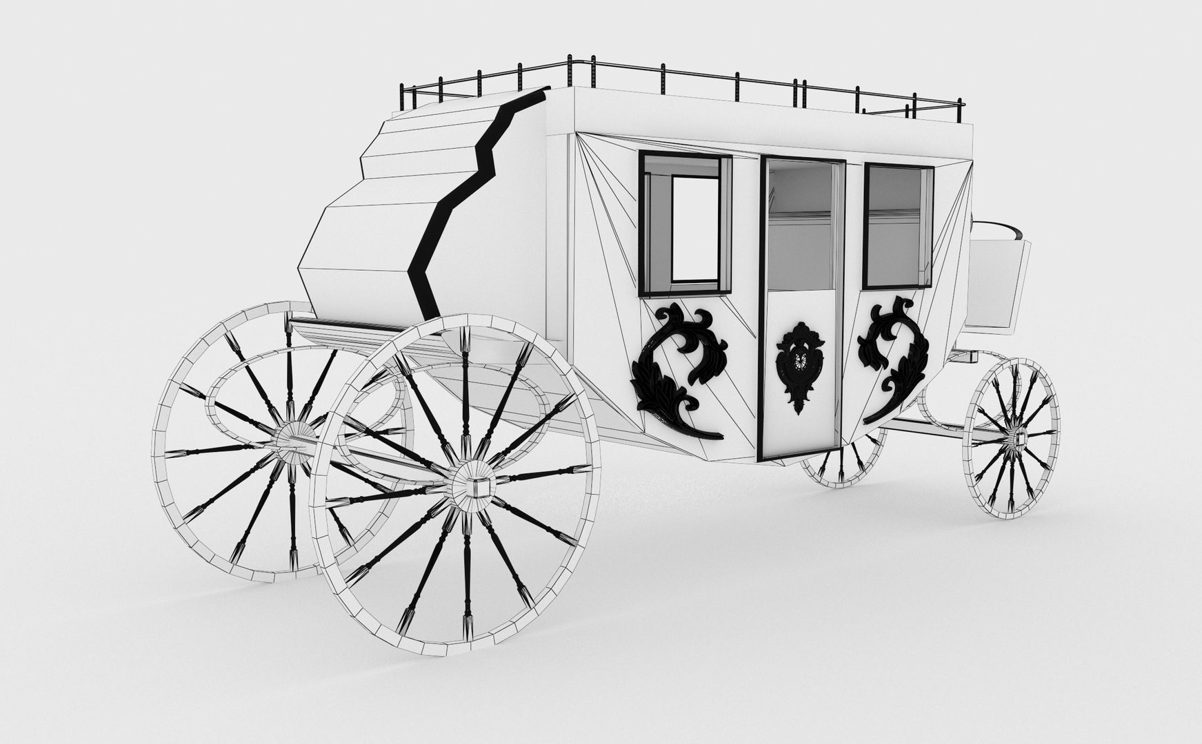 Western Wagon 4 3D model_8