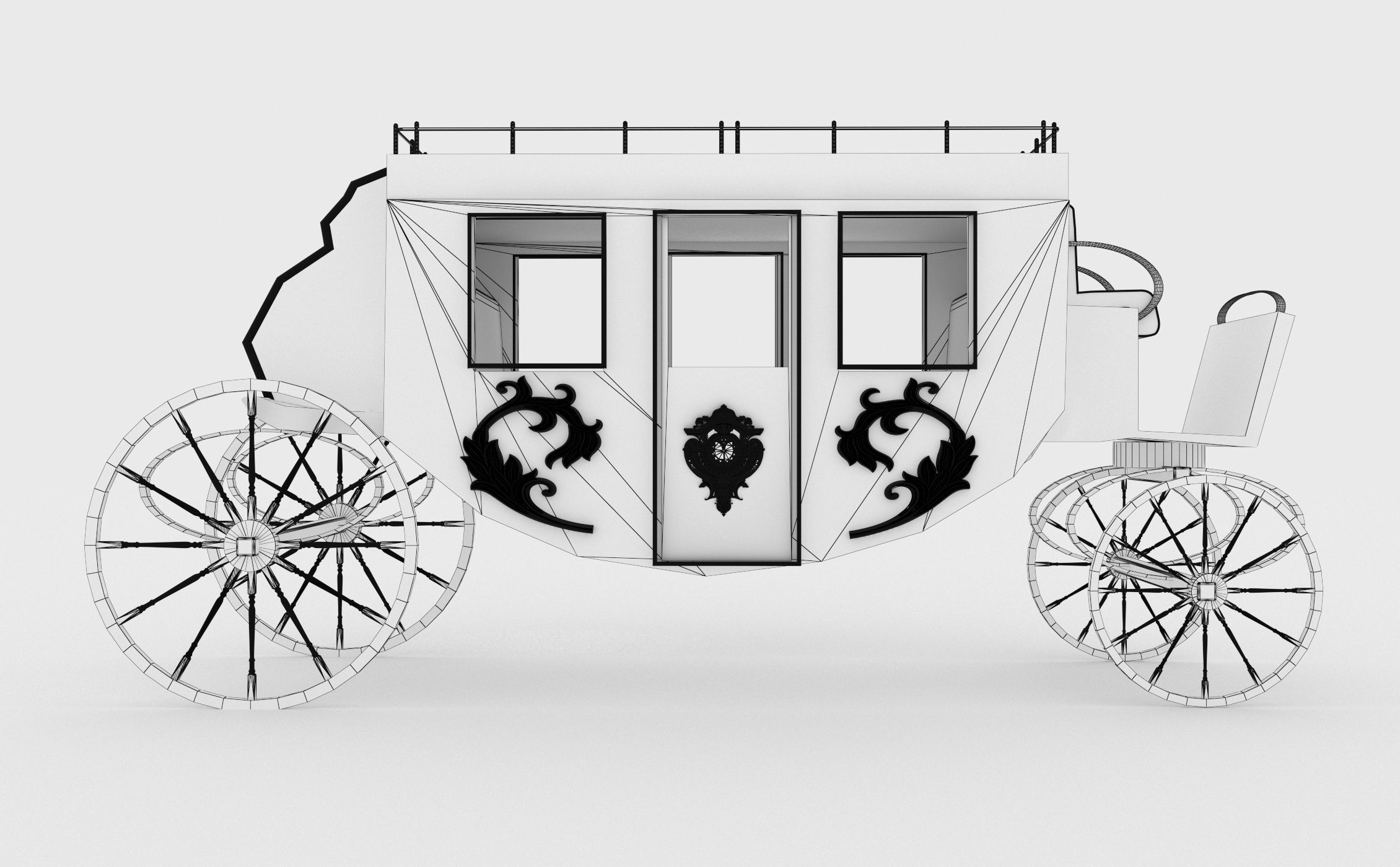 Western Wagon 4 3D model_7