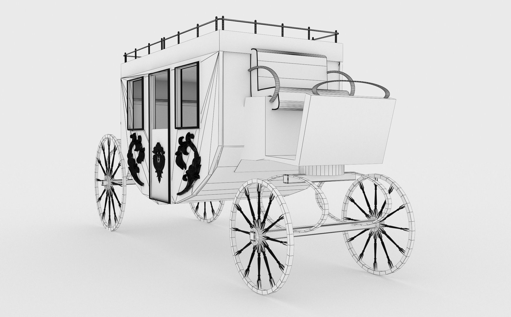 Western Wagon 4 3D model_6
