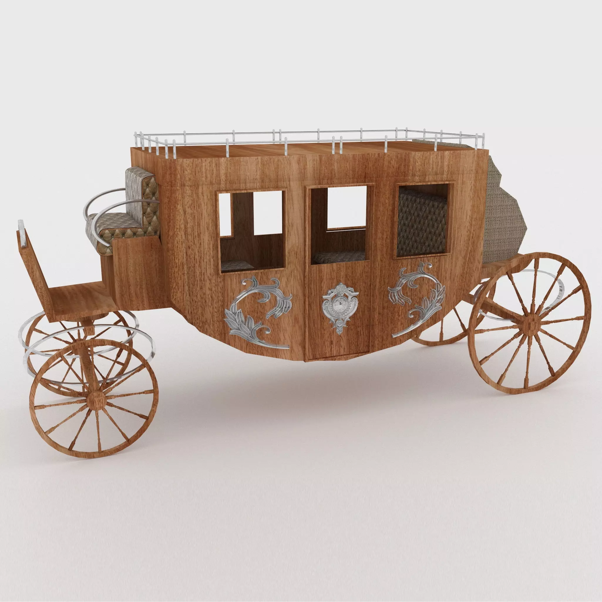 Western Wagon 4 3D model_0