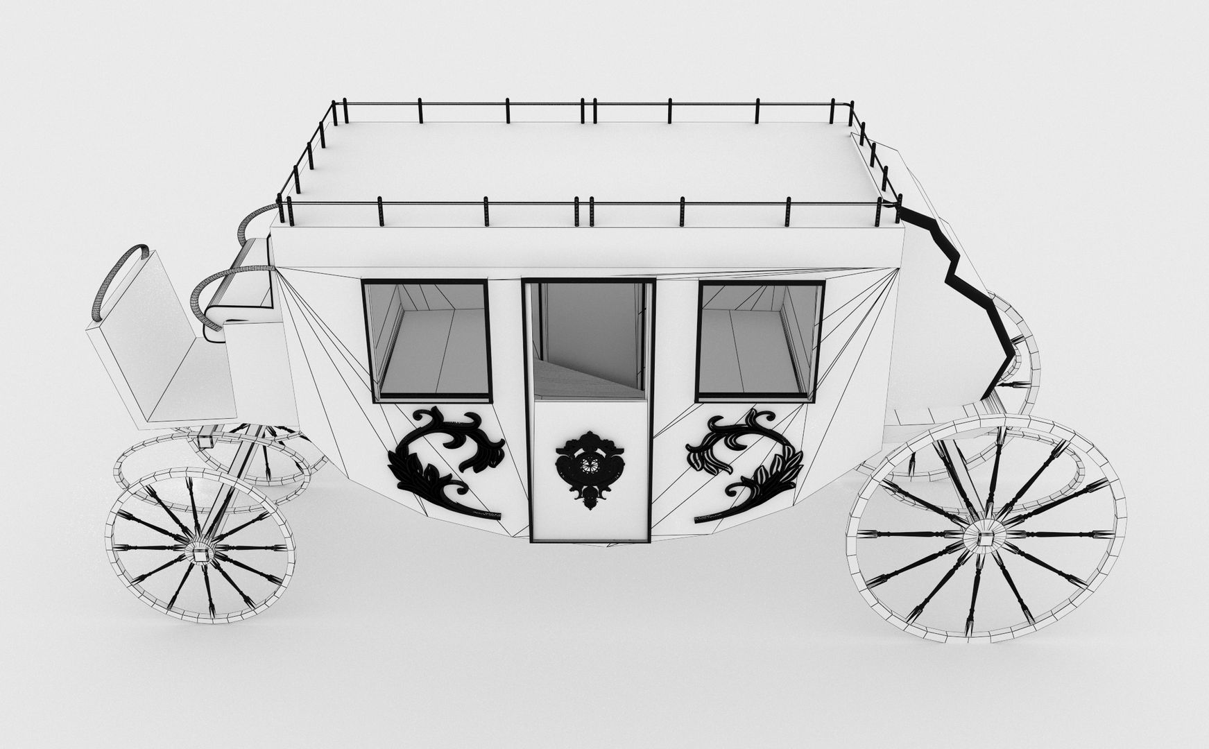 Western Wagon 4 3D model_5