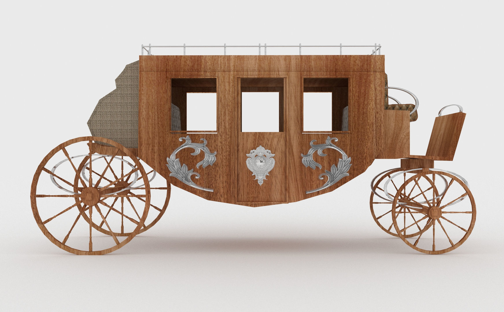 Western Wagon 4 3D model_2