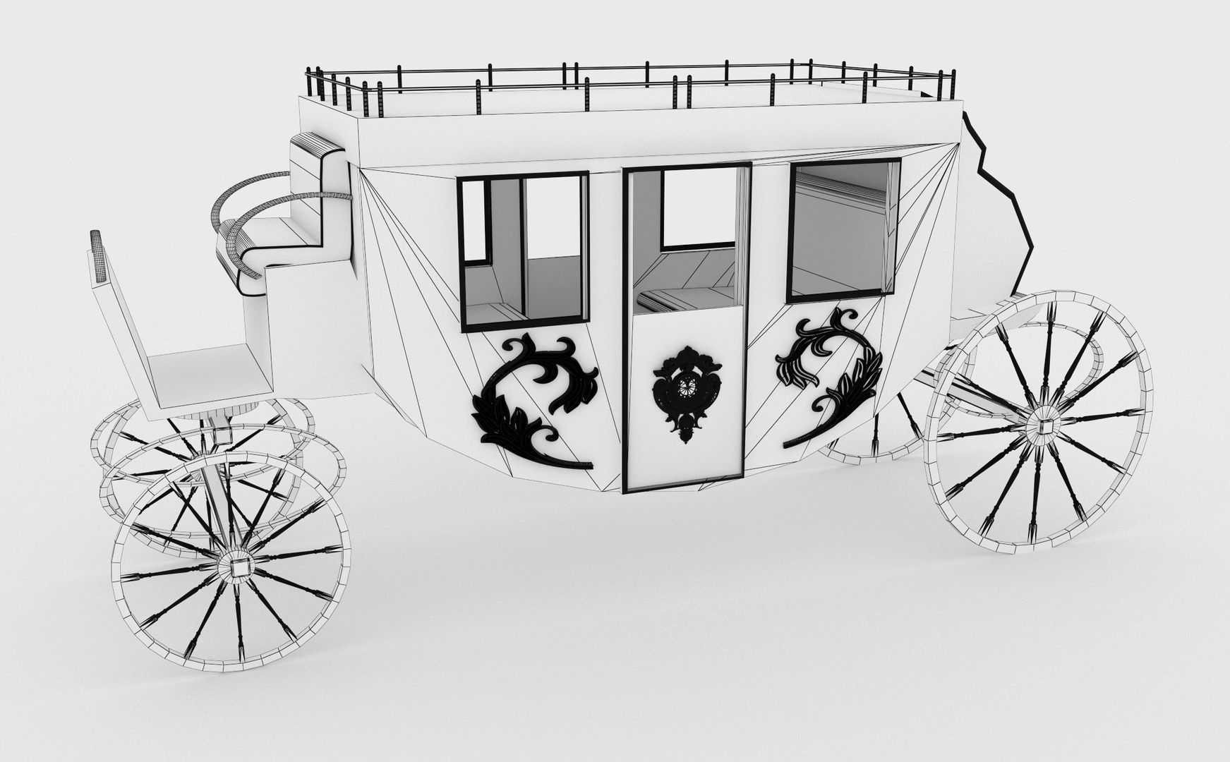 Western Wagon 4 3D model_4