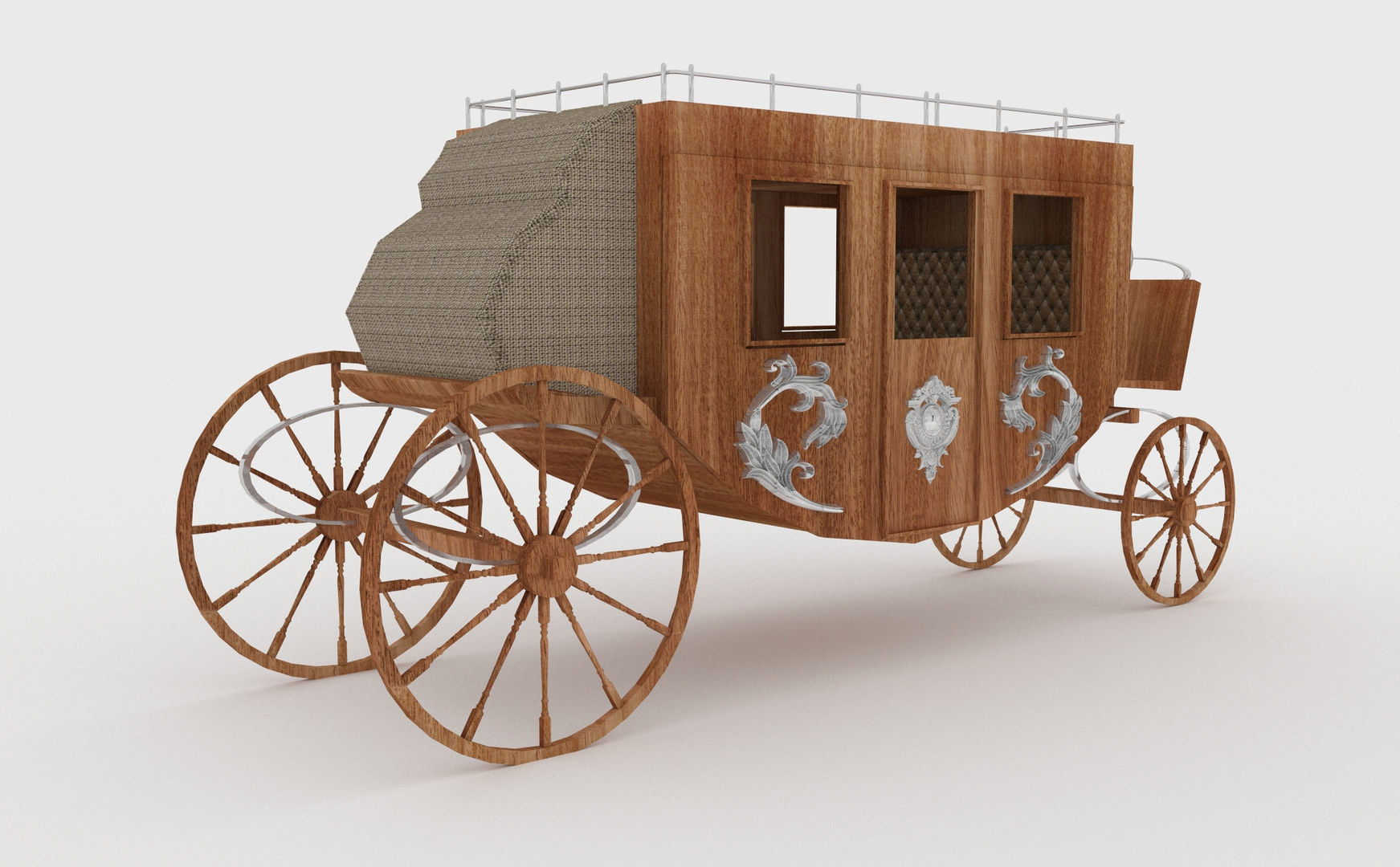 Western Wagon 4 3D model_1