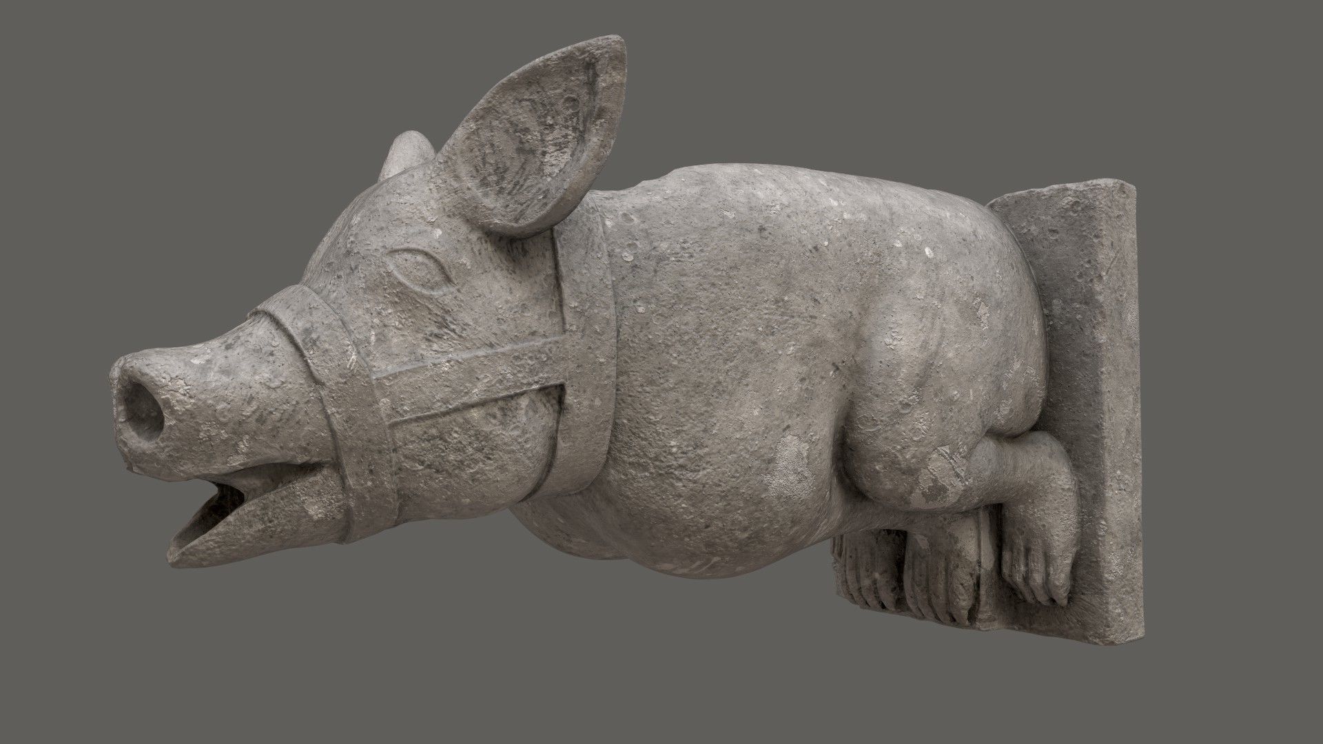 Gargoyle01 Low-poly 3D model_3