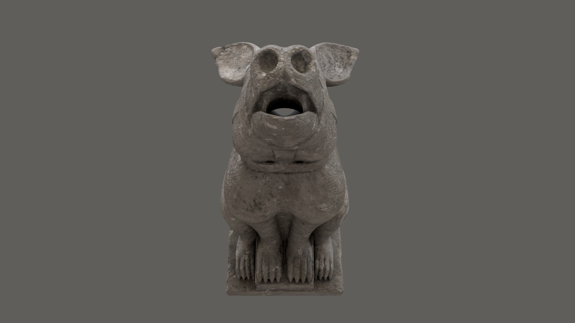 Gargoyle01 Low-poly 3D model_8