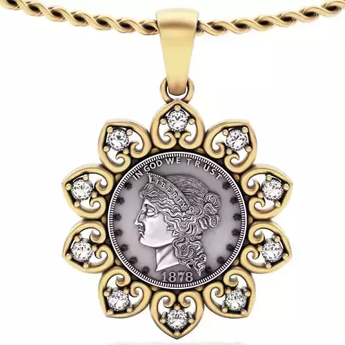  Morgan Silver coin silver gold jewelry printable 3D model