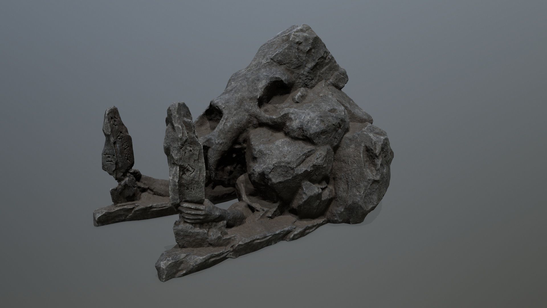 skull gate Low-poly 3D model_10