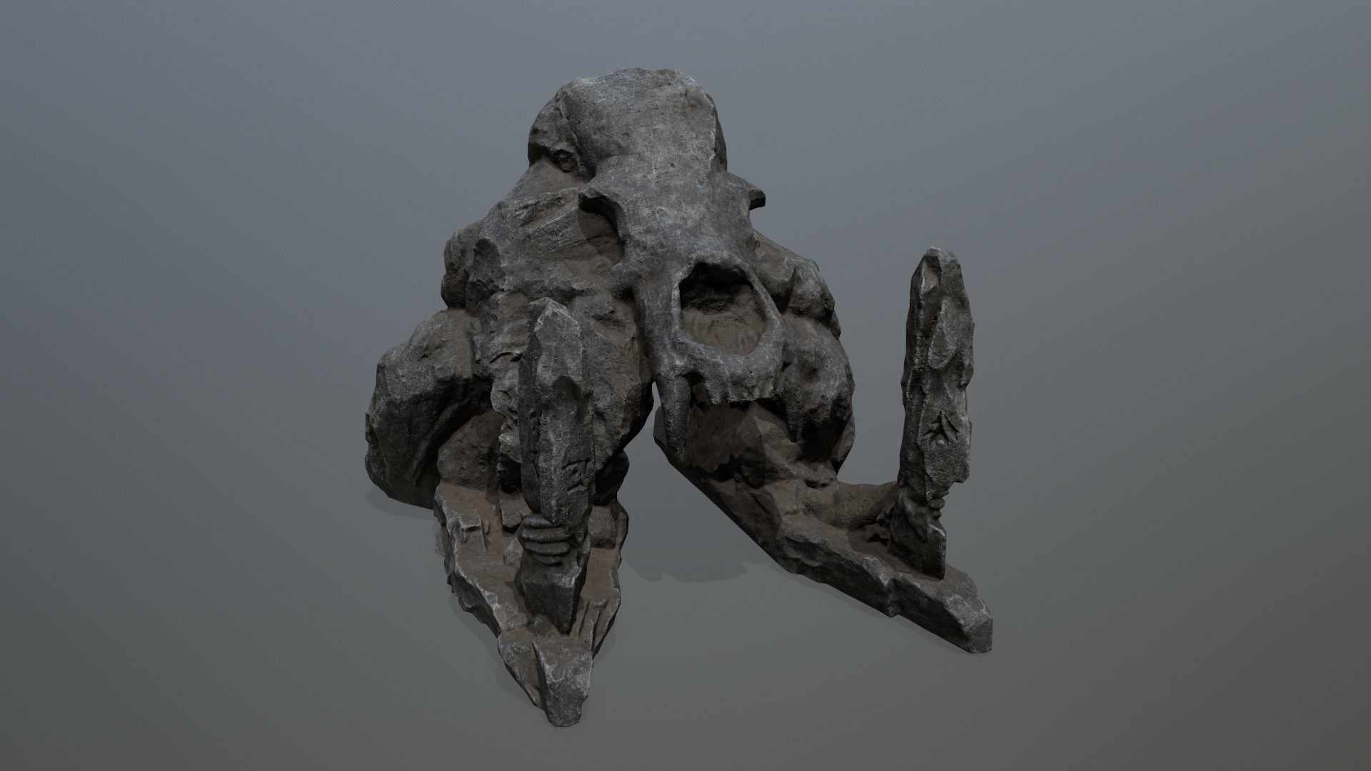 skull gate Low-poly 3D model_2