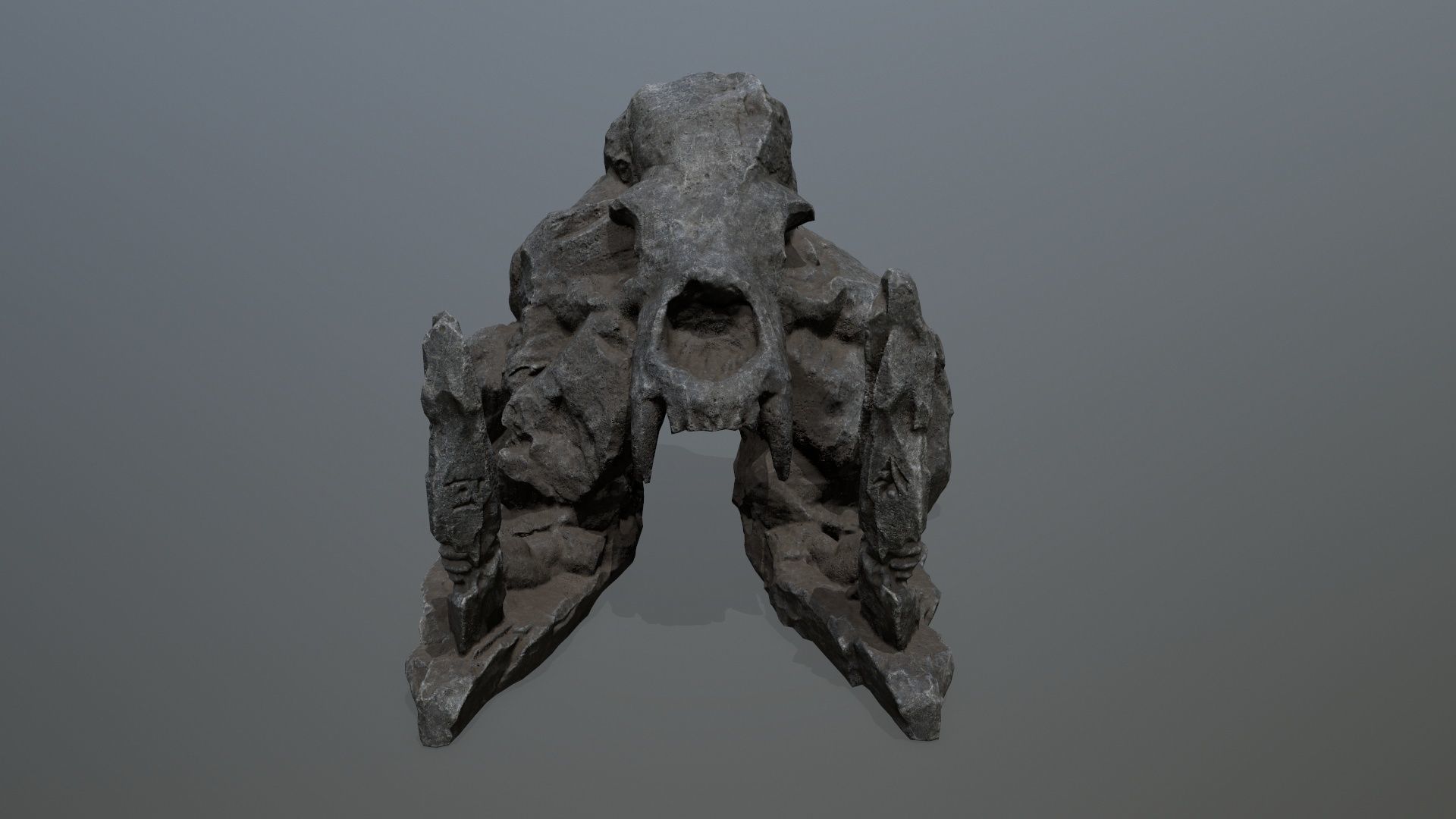 skull gate Low-poly 3D model_11