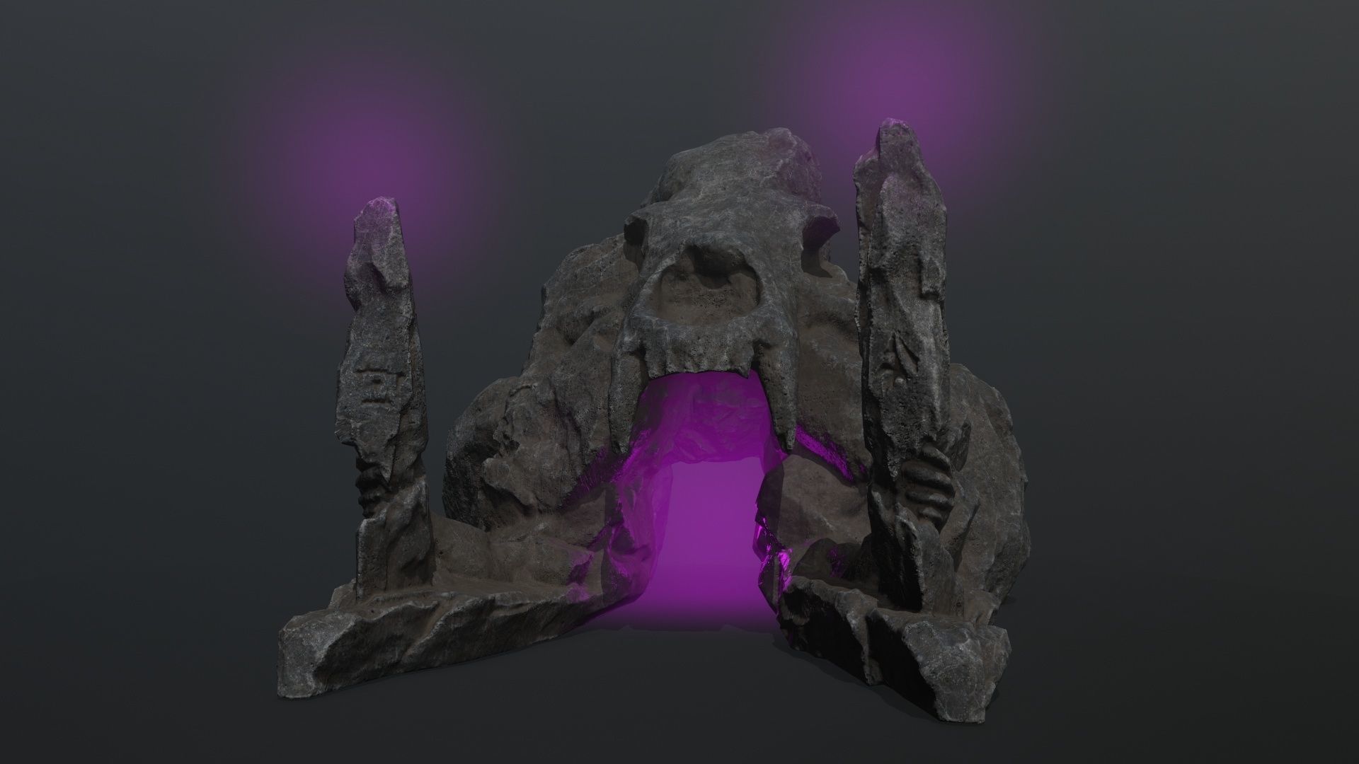 skull gate Low-poly 3D model_1