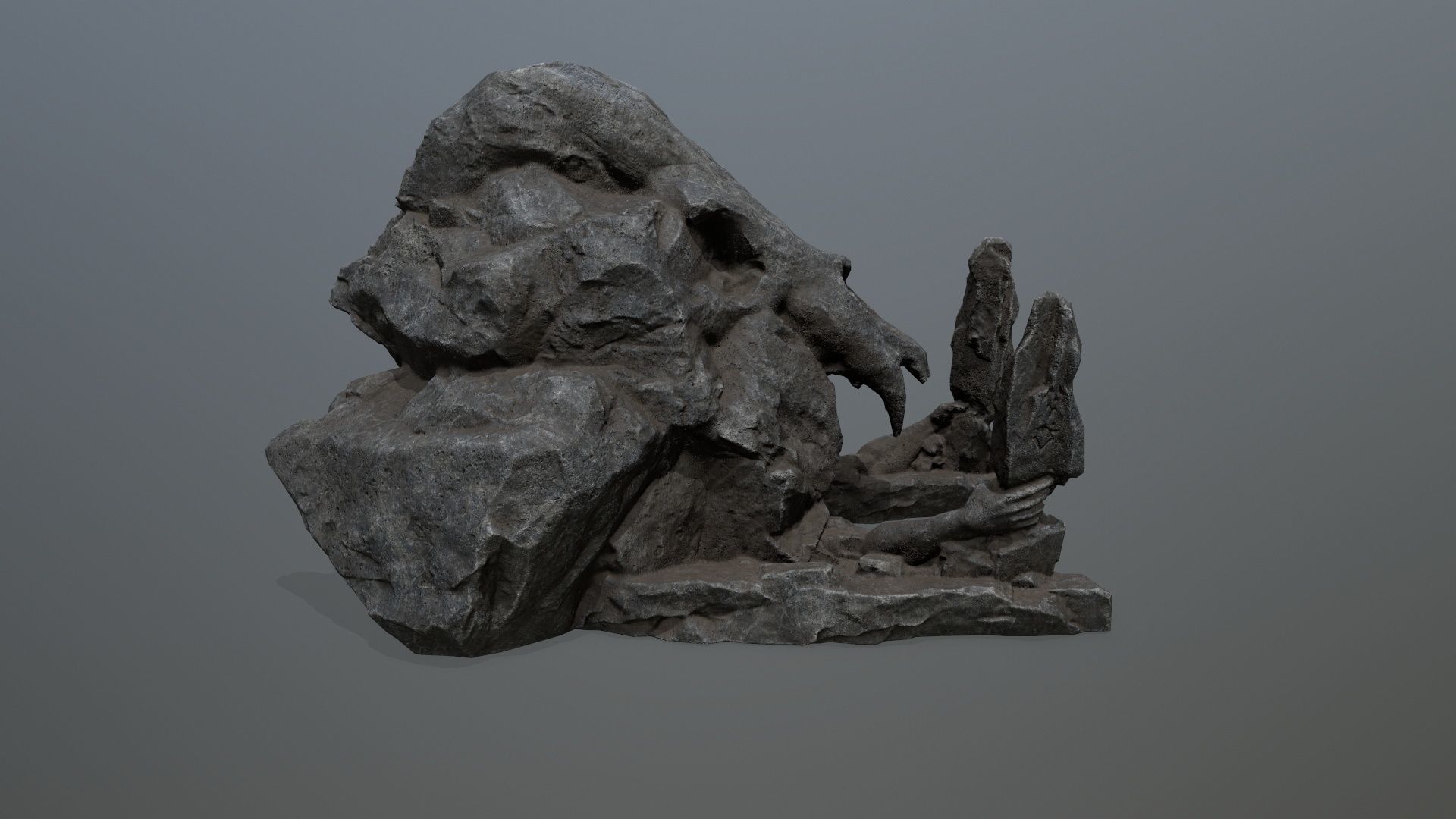 skull gate Low-poly 3D model_4