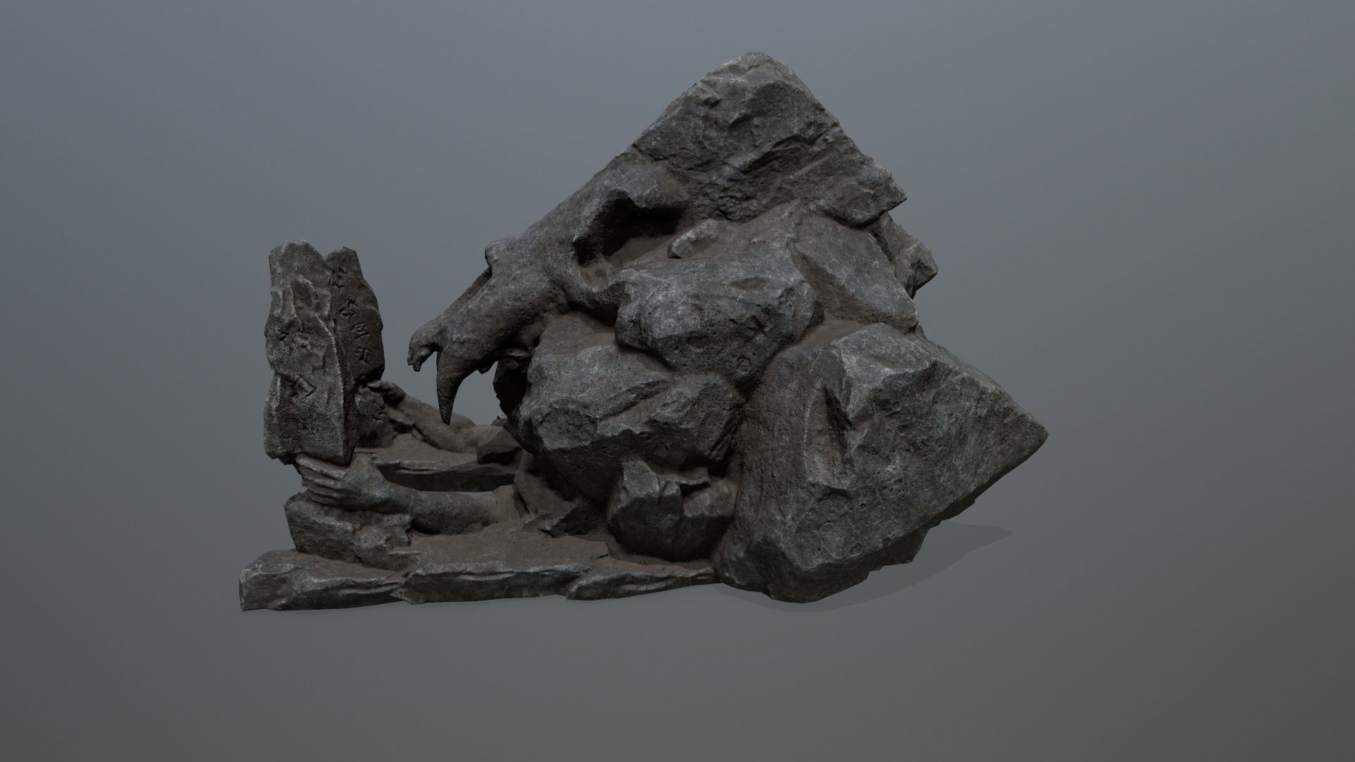 skull gate Low-poly 3D model_9