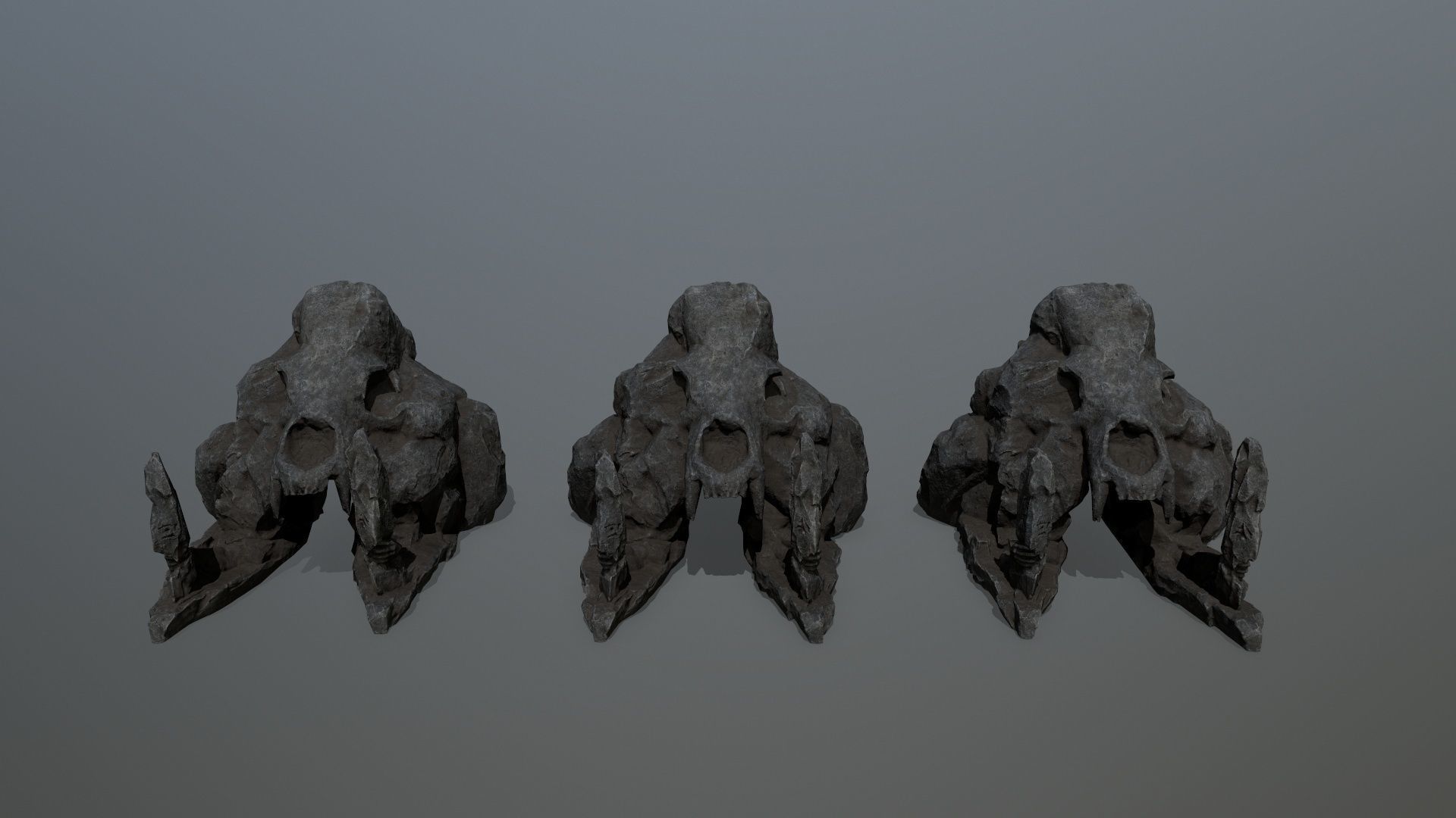 skull gate Low-poly 3D model_12