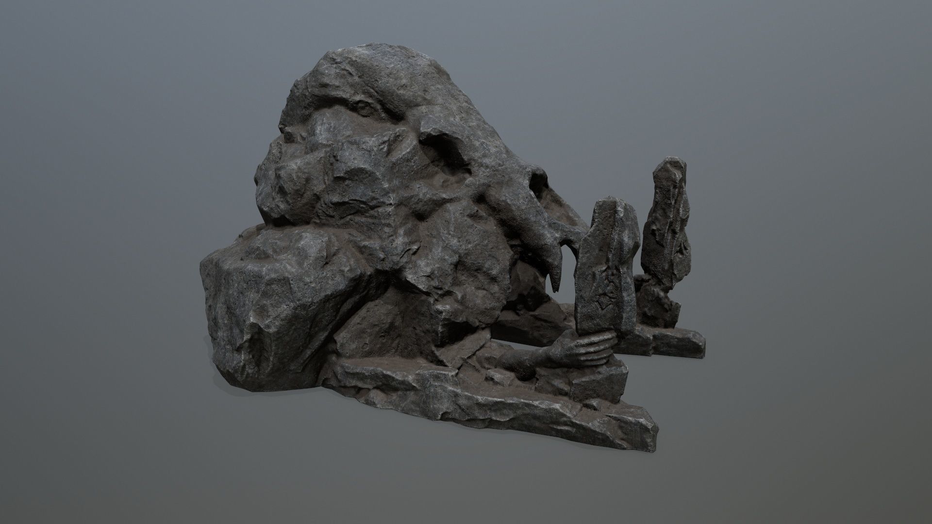 skull gate Low-poly 3D model_3