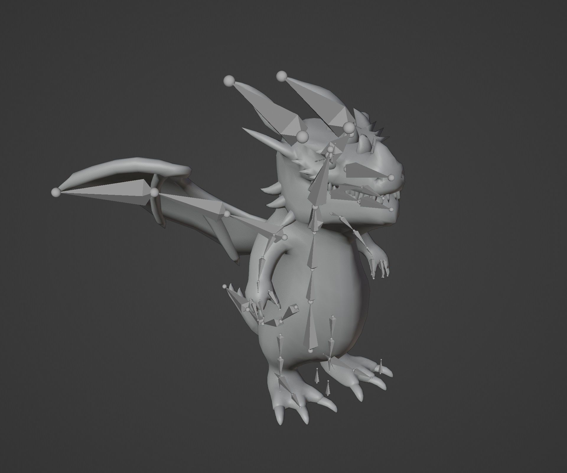 Cartoon Black Dragon Animated 3D Model Low-poly 3D model_23