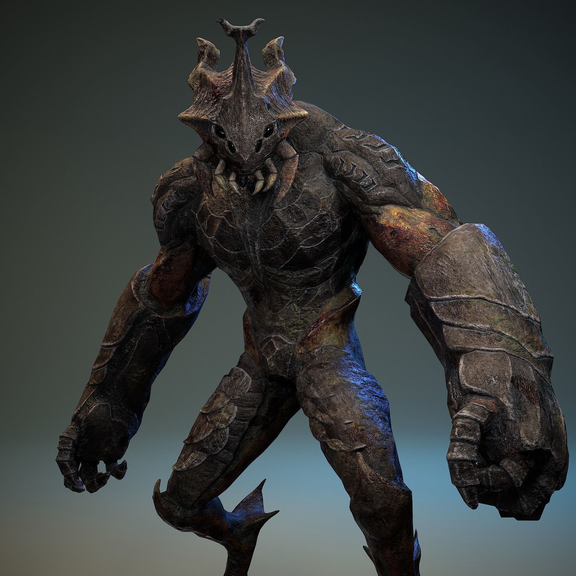 Armored Beetle 03 Low-poly 3D model_8