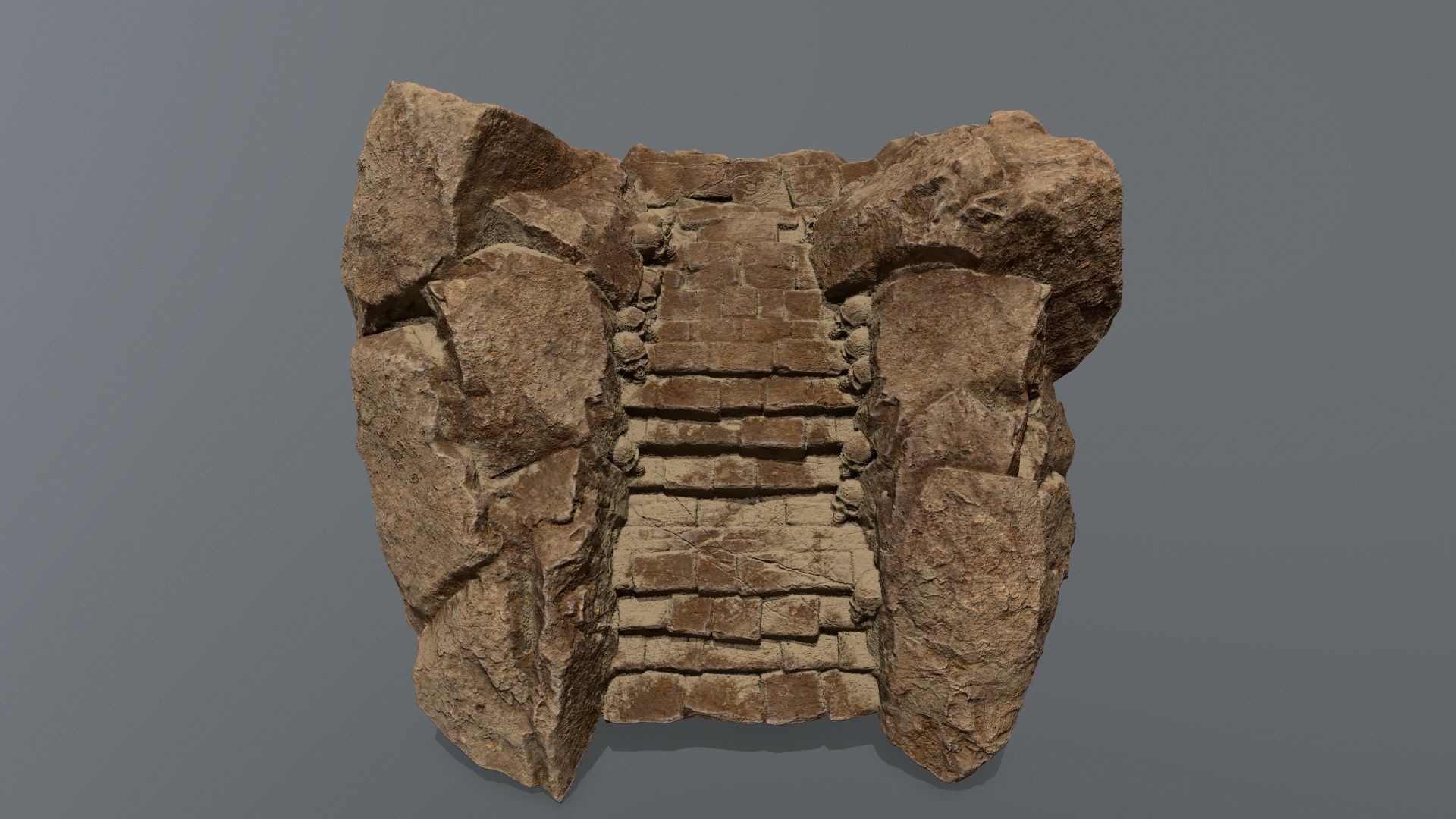 Ruin Stairs Low-poly 3D model_14