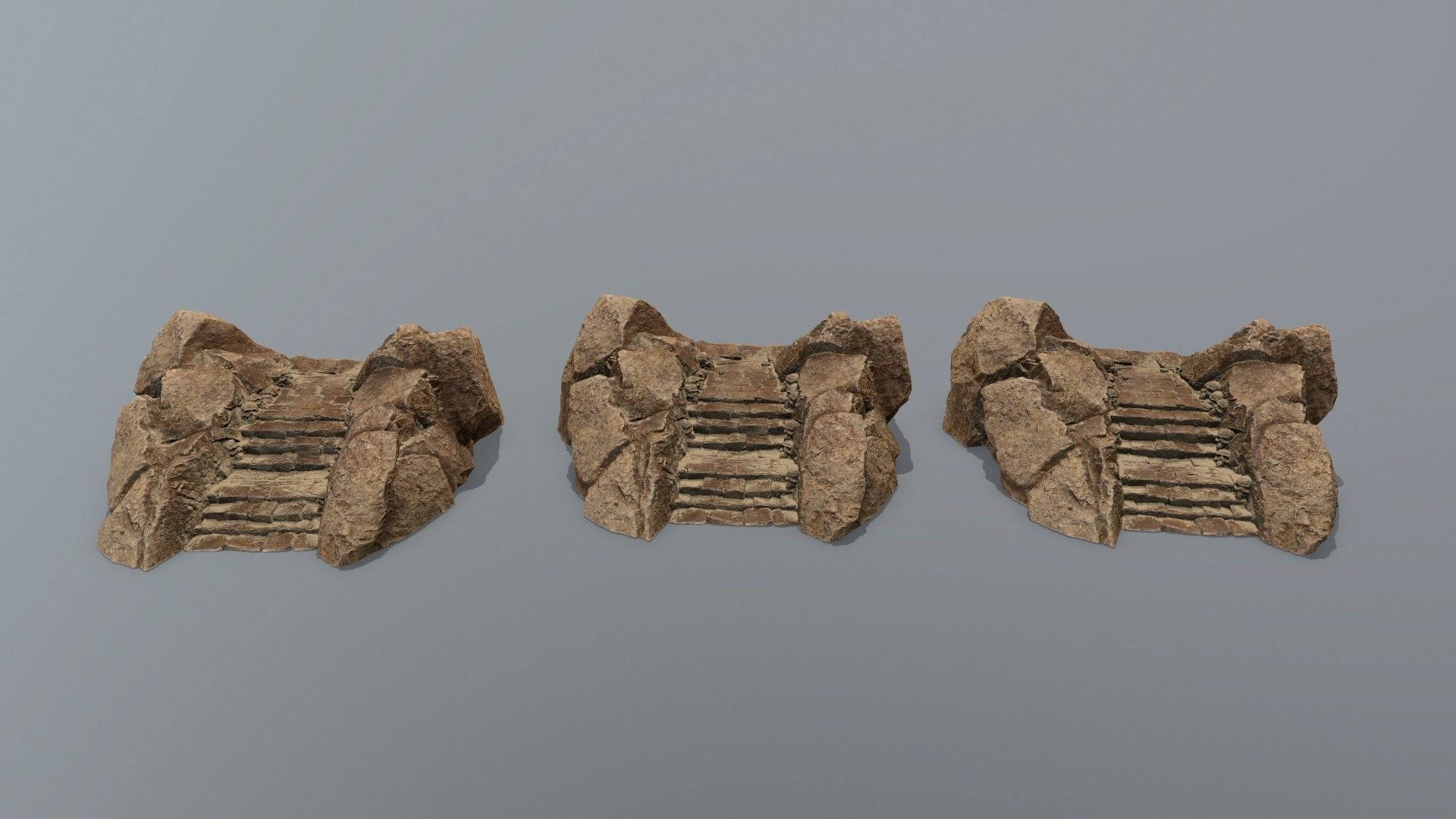 Ruin Stairs Low-poly 3D model_15