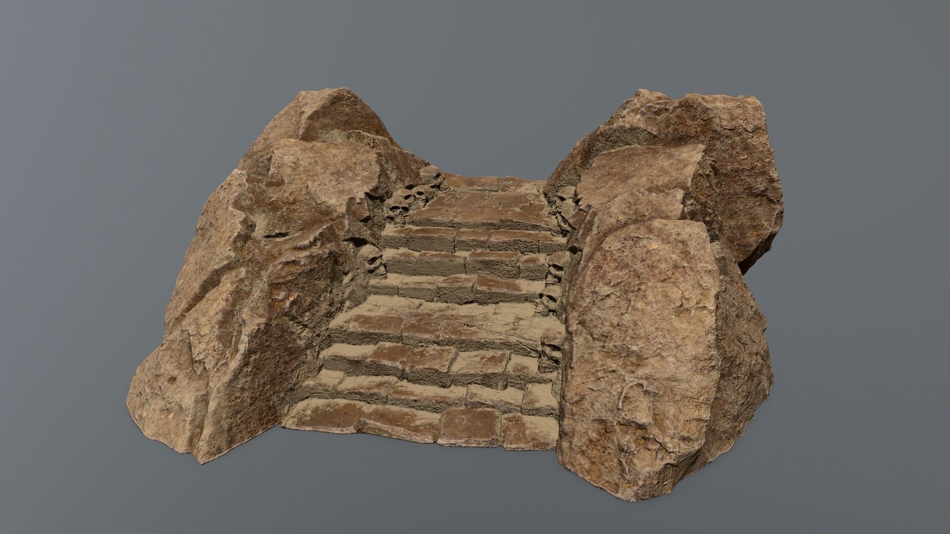 Ruin Stairs Low-poly 3D model_1