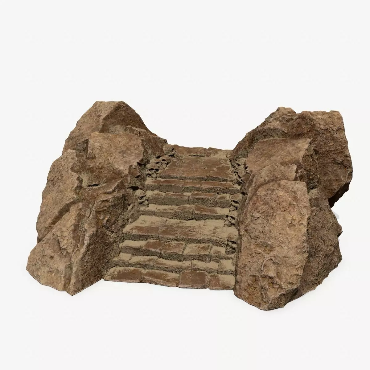 Ruin Stairs Low-poly 3D model_0