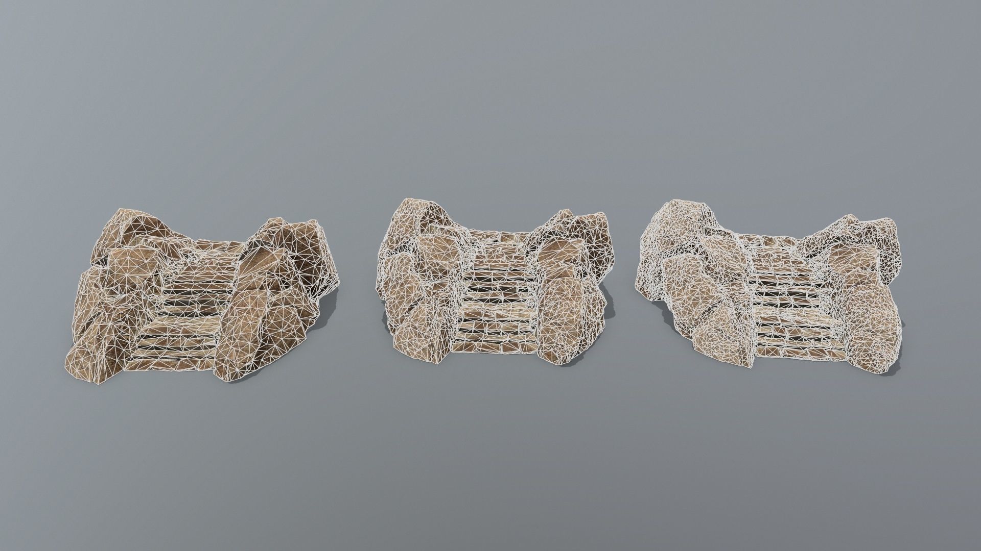 Ruin Stairs Low-poly 3D model_16