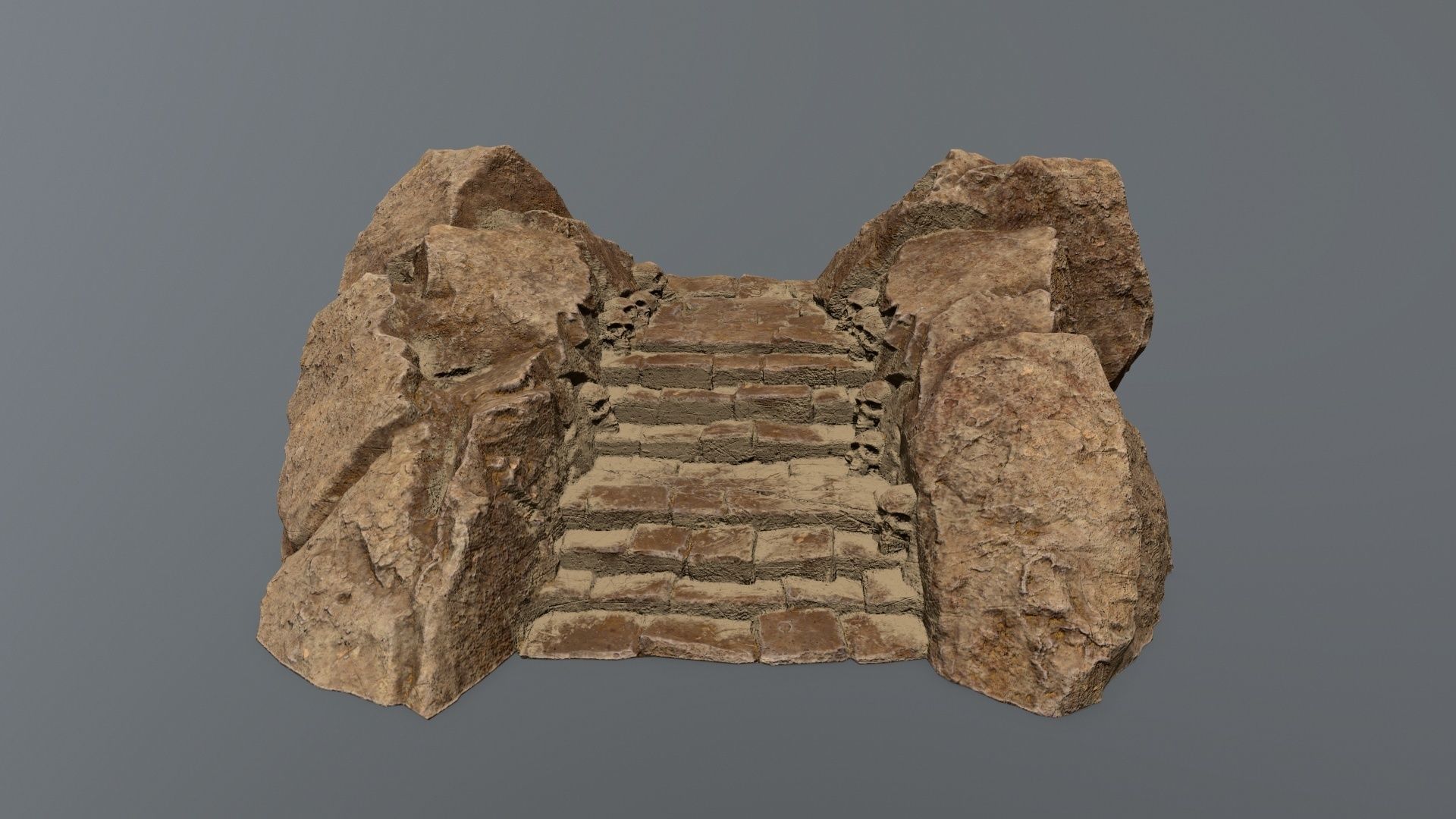 Ruin Stairs Low-poly 3D model_13