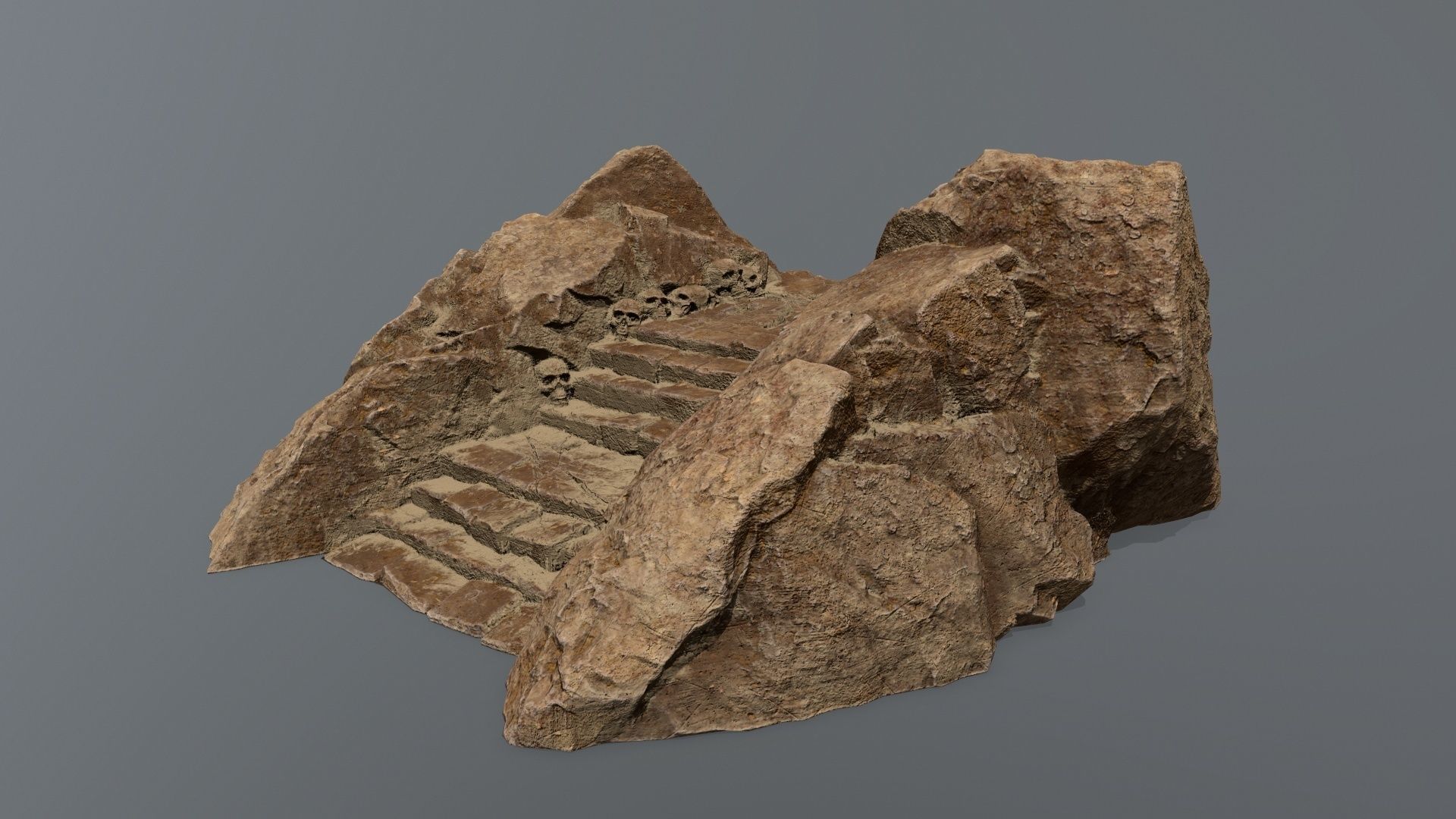 Ruin Stairs Low-poly 3D model_3