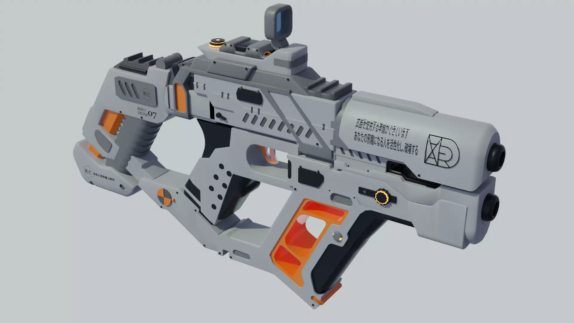 Sci-fi gun 3D model_0