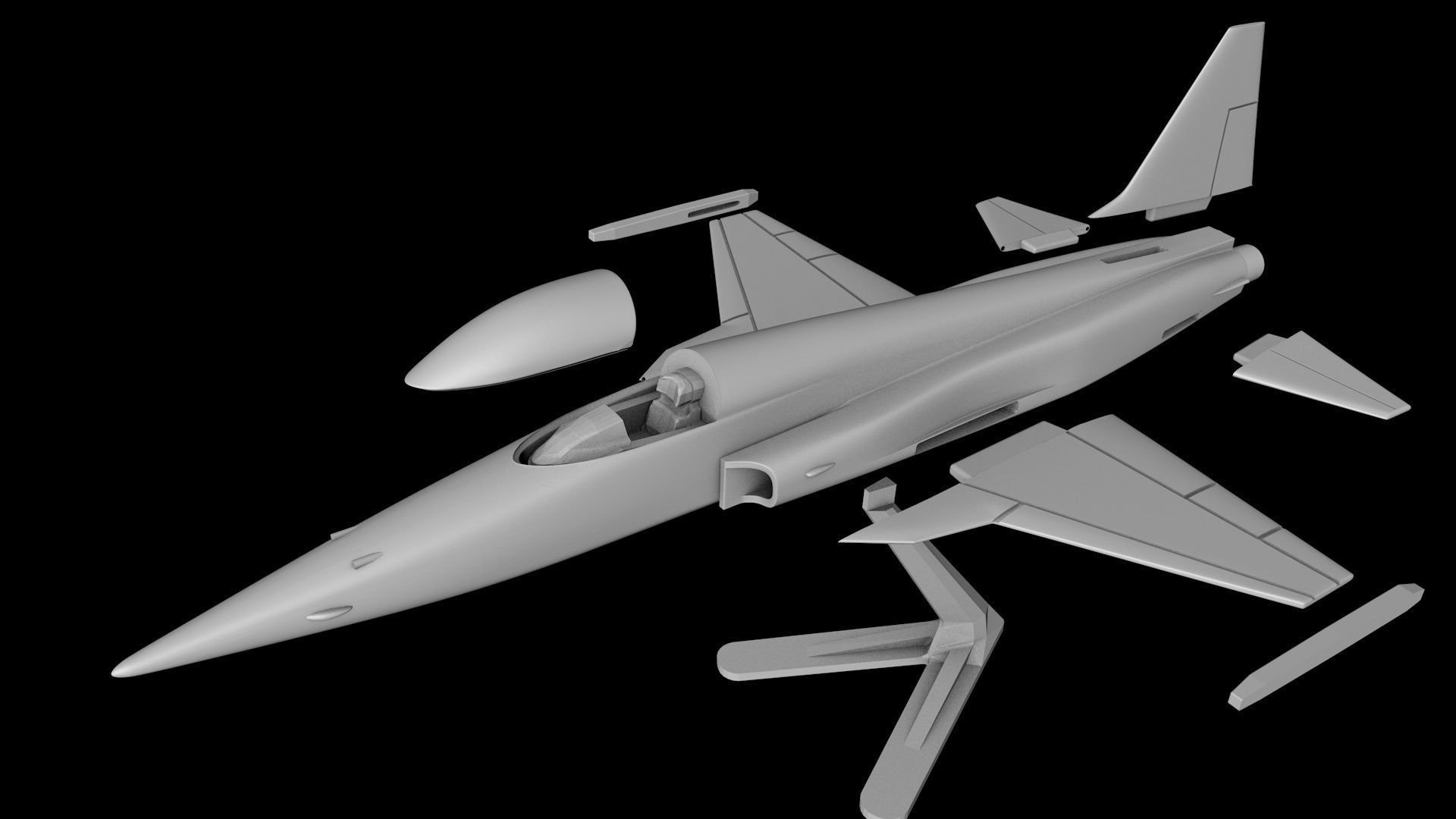 STL FILES OF SCALE MODEL F-5 TIGER Scale 1-48 3D print model_4