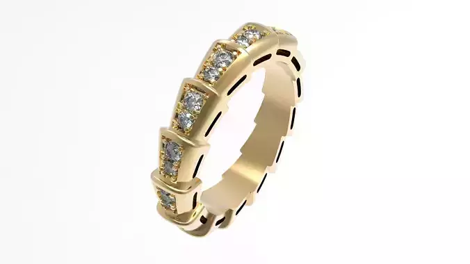 Serpenti Viper Diamond  Ring 16 5mm 3D print model