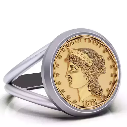 1879-S Morgan Silver Dollar Coin printable jewelry Ring