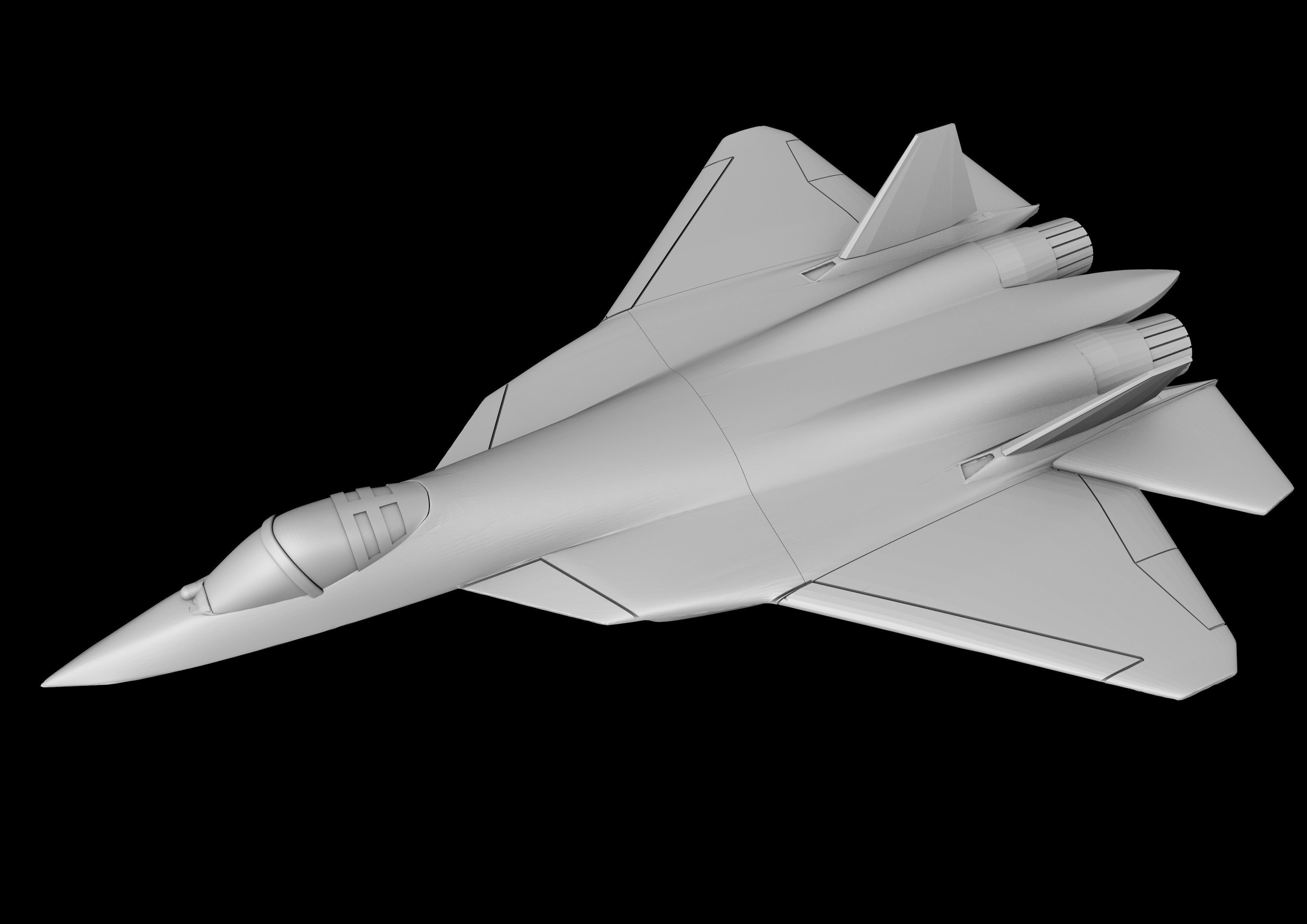 STL FILES OF SCALE MODEL SUKHOI SU-57 FELON Scale 1-100 3D print model_4