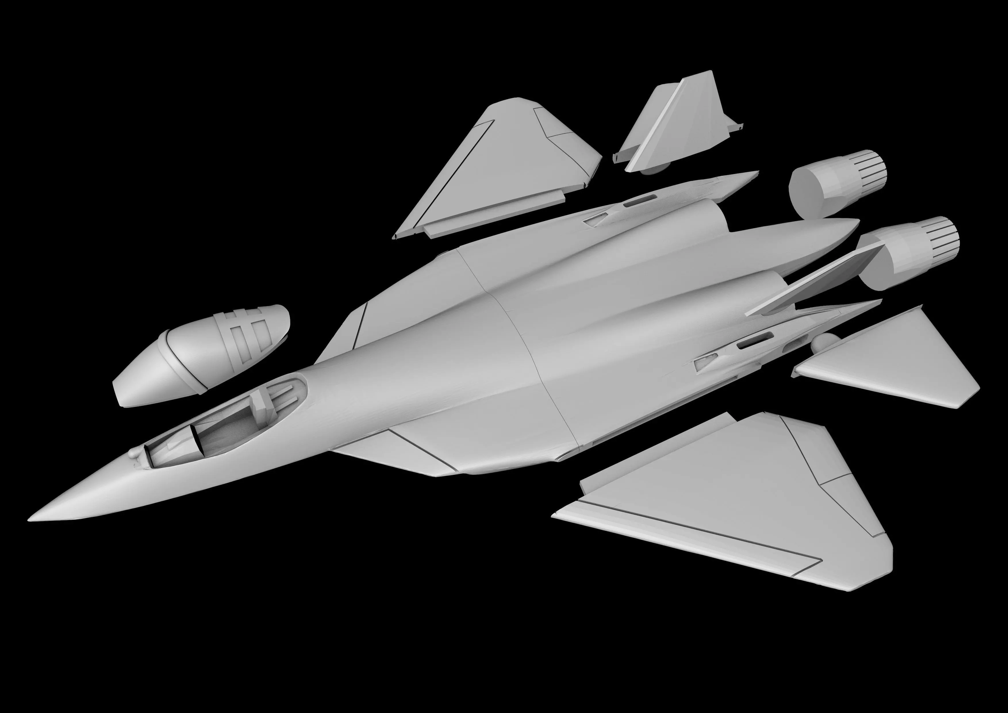 STL FILES OF SCALE MODEL SUKHOI SU-57 FELON Scale 1-100 3D print model_0