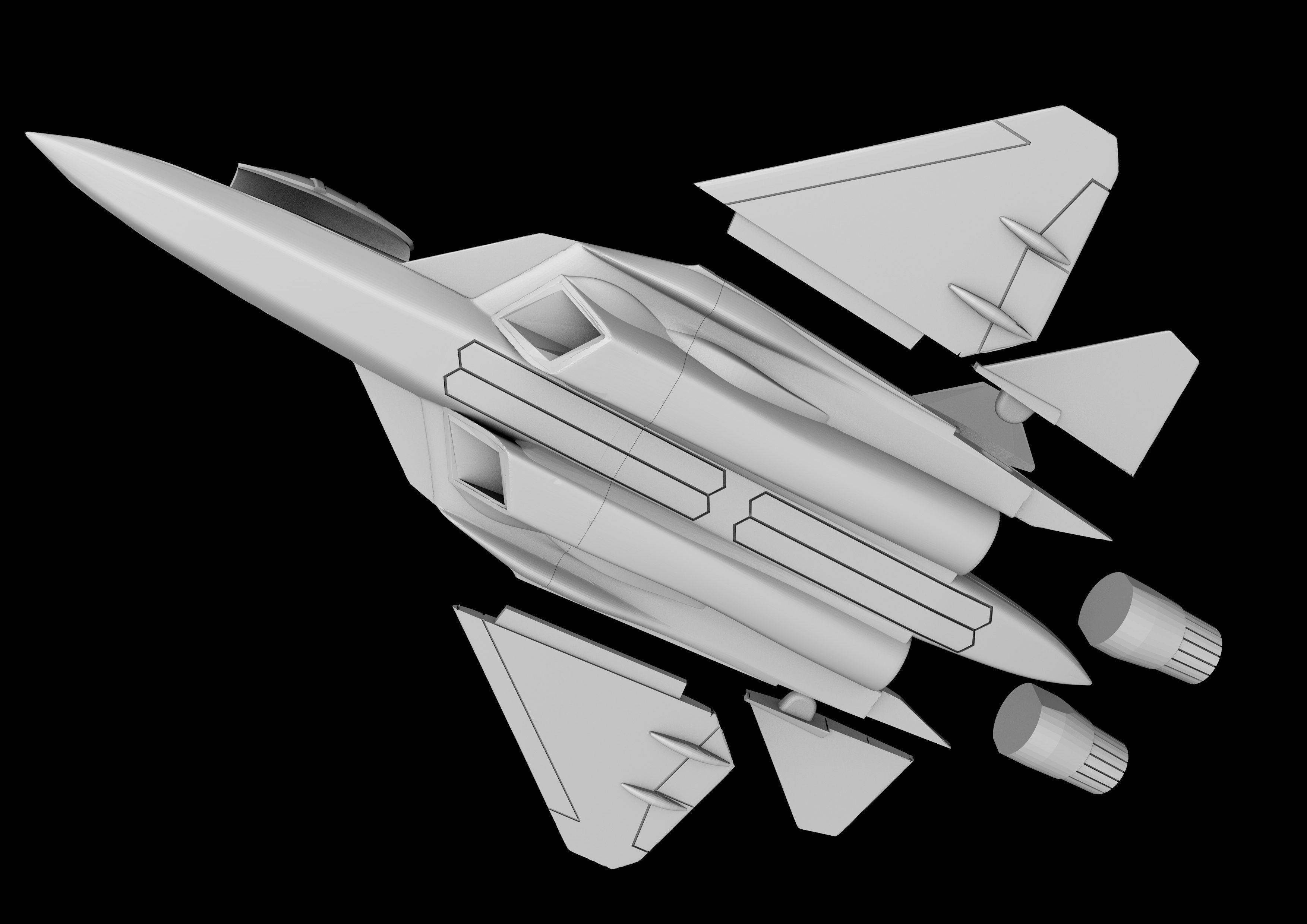 STL FILES OF SCALE MODEL SUKHOI SU-57 FELON Scale 1-100 3D print model_5
