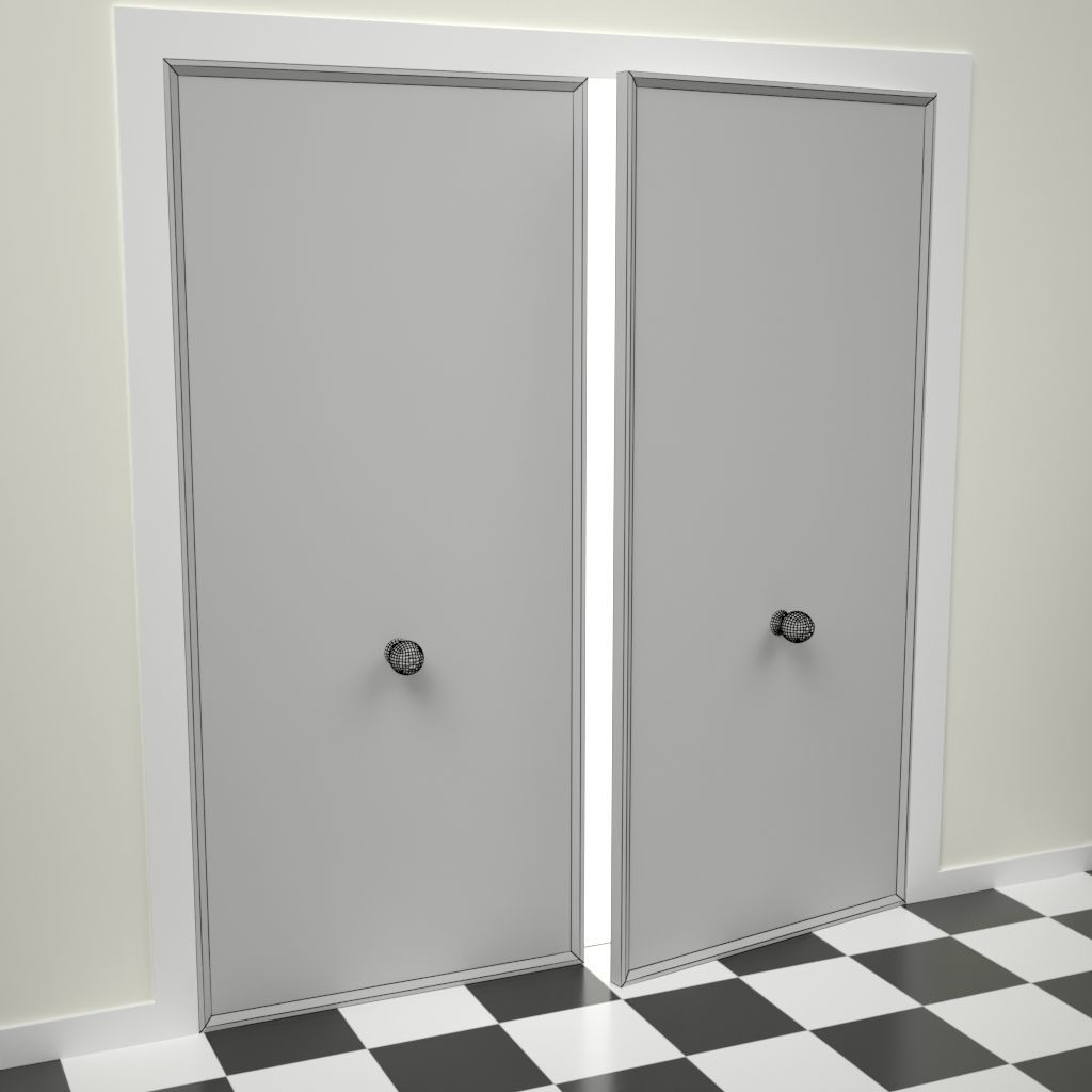 Decorative Door 01 Low-poly 3D model_1