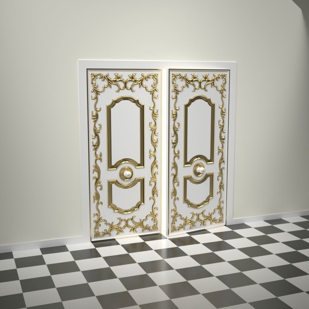 Decorative Door 01 Low-poly 3D model_6
