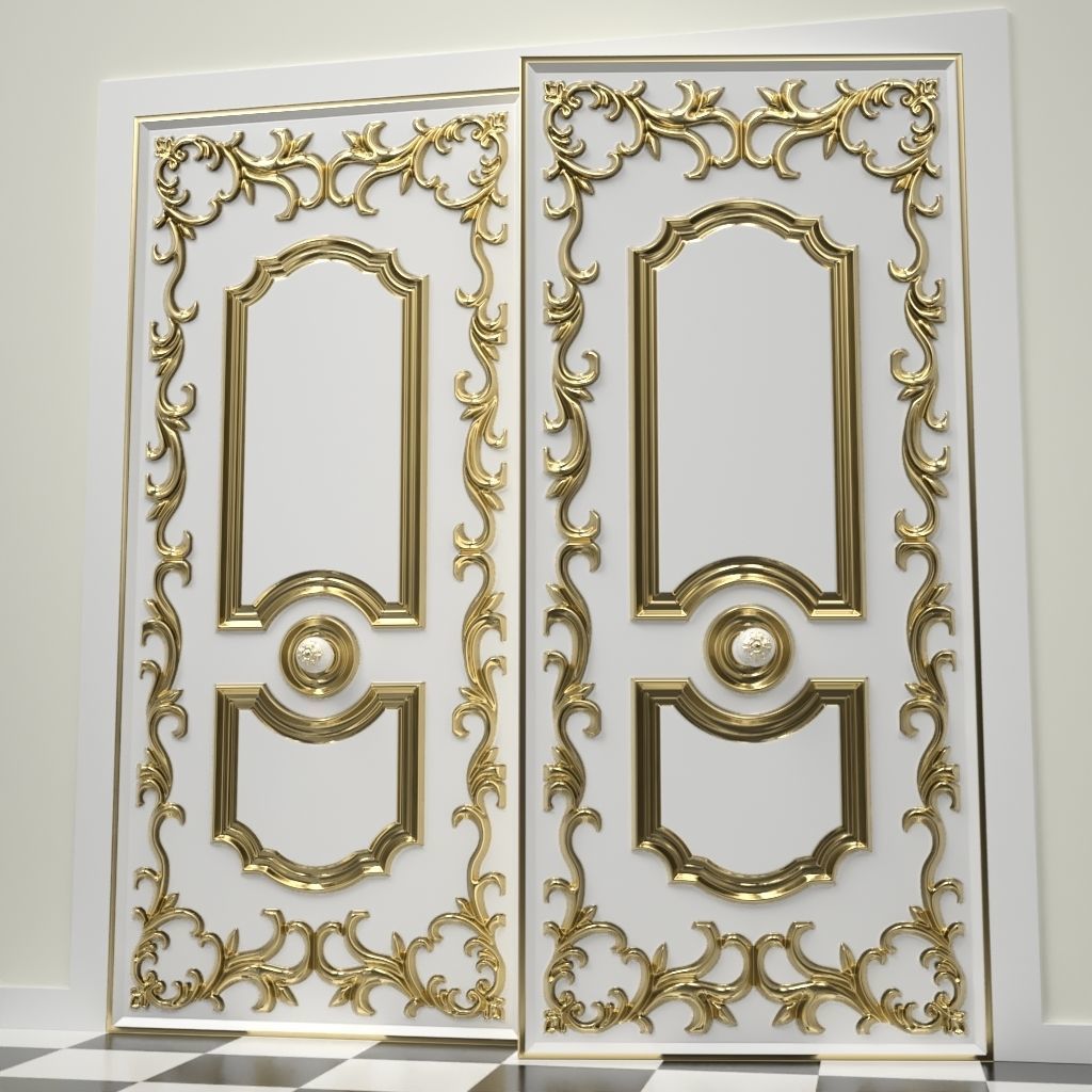 Decorative Door 01 Low-poly 3D model_2