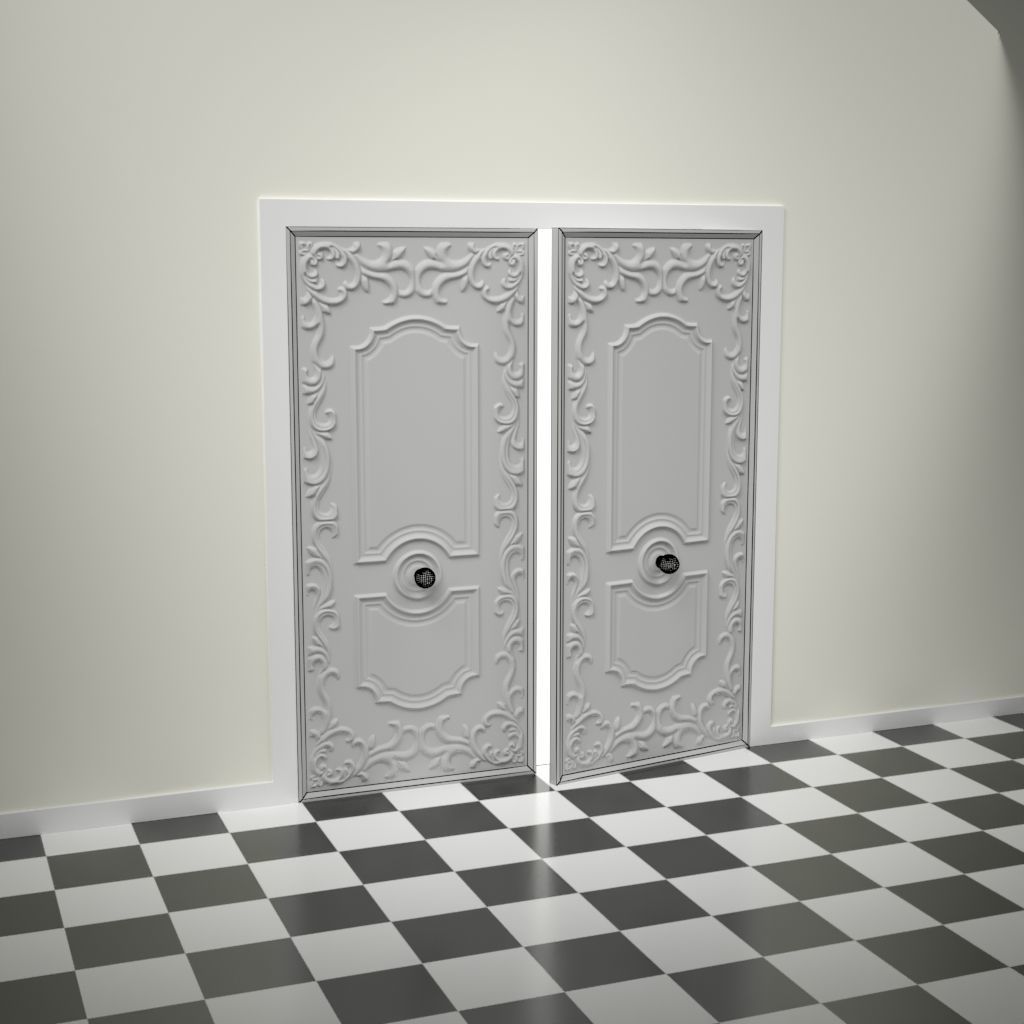 Decorative Door 01 Low-poly 3D model_7