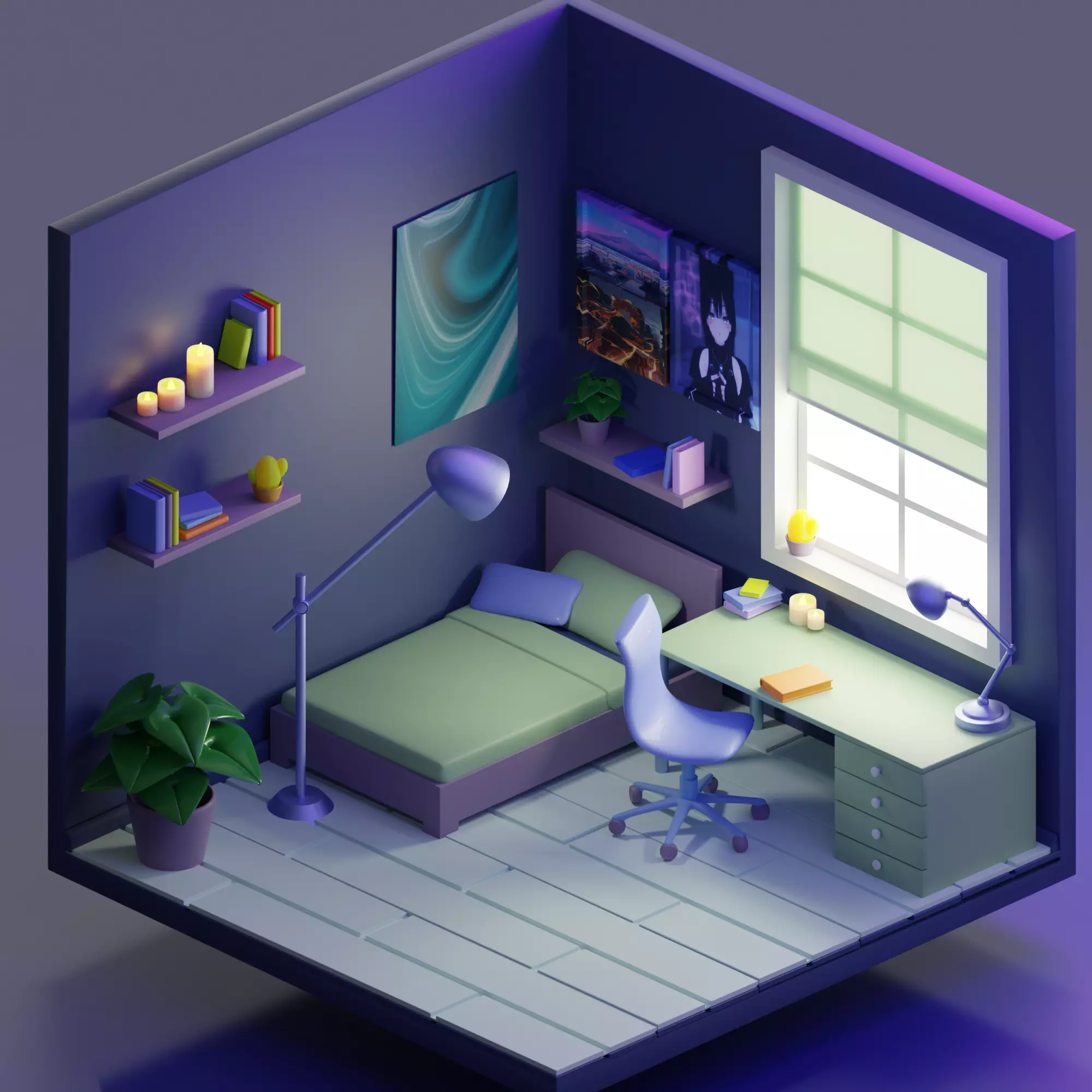 The Purple Room Free 3D model