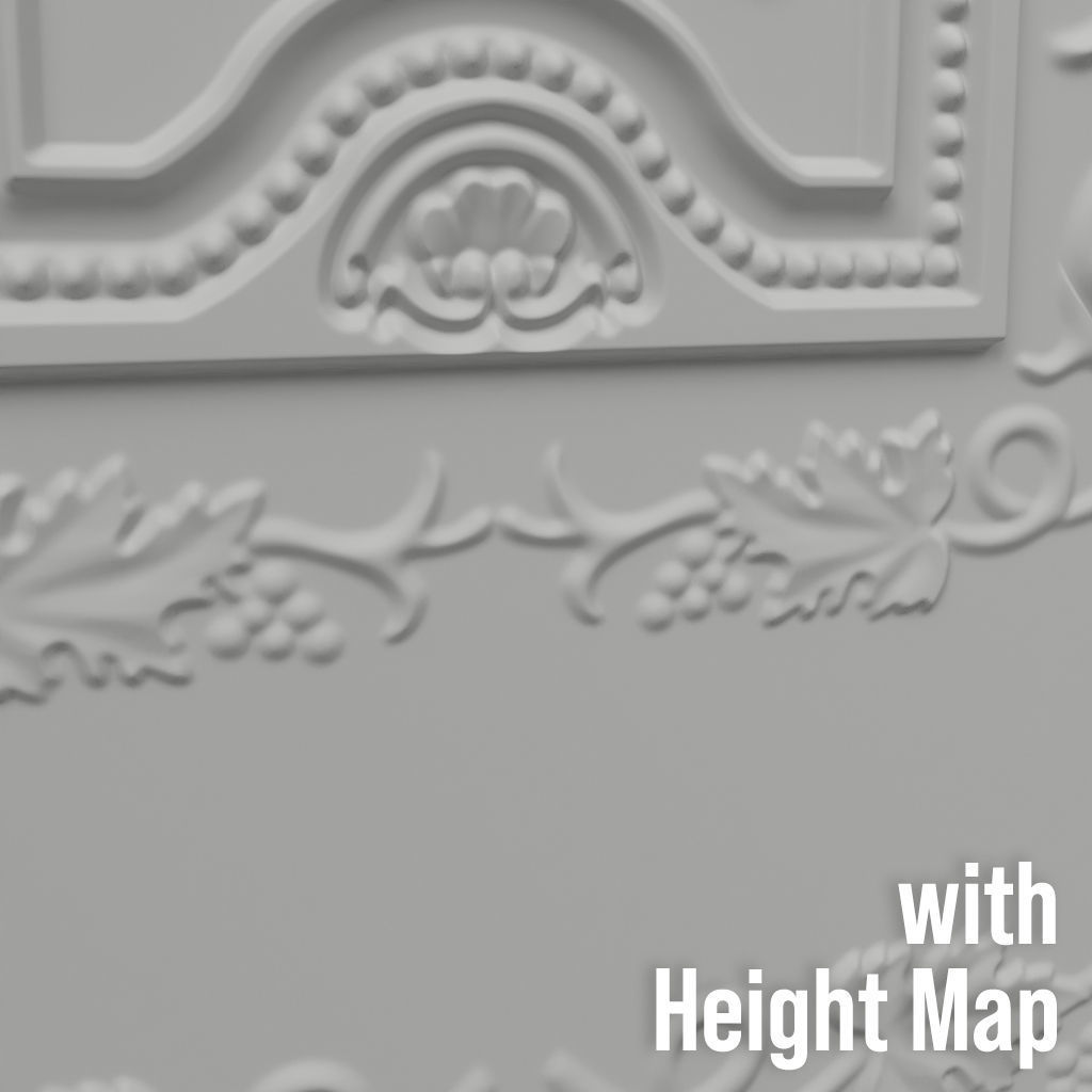 Decorative Door 02 Low-poly 3D model_4